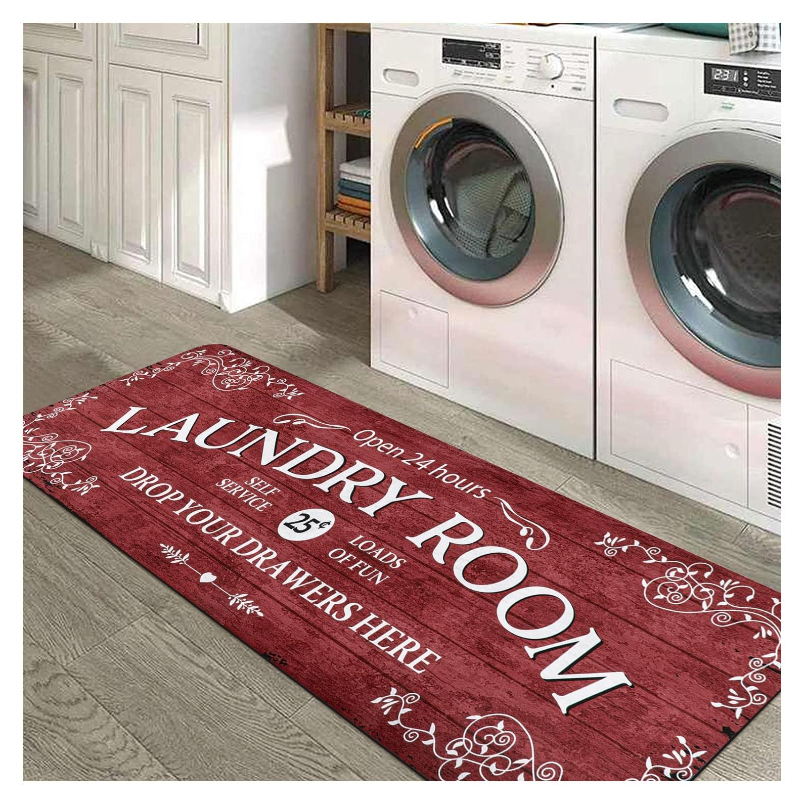 Alfombra de Pasillo Antideslizante Lahome 50x150 cm Roja