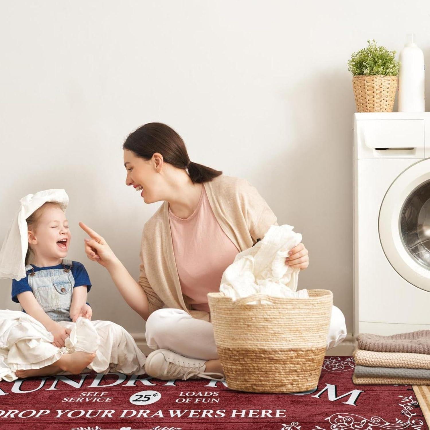 Alfombra de Pasillo Antideslizante Lahome 50x150 cm Roja