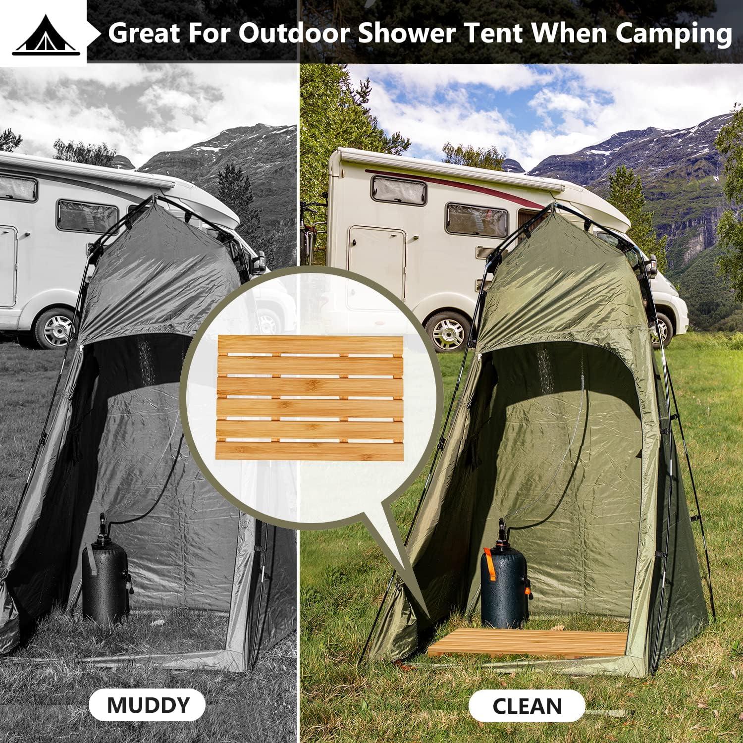 Alfombra de Baño de Bambú Domax 54x36 cm Antideslizante