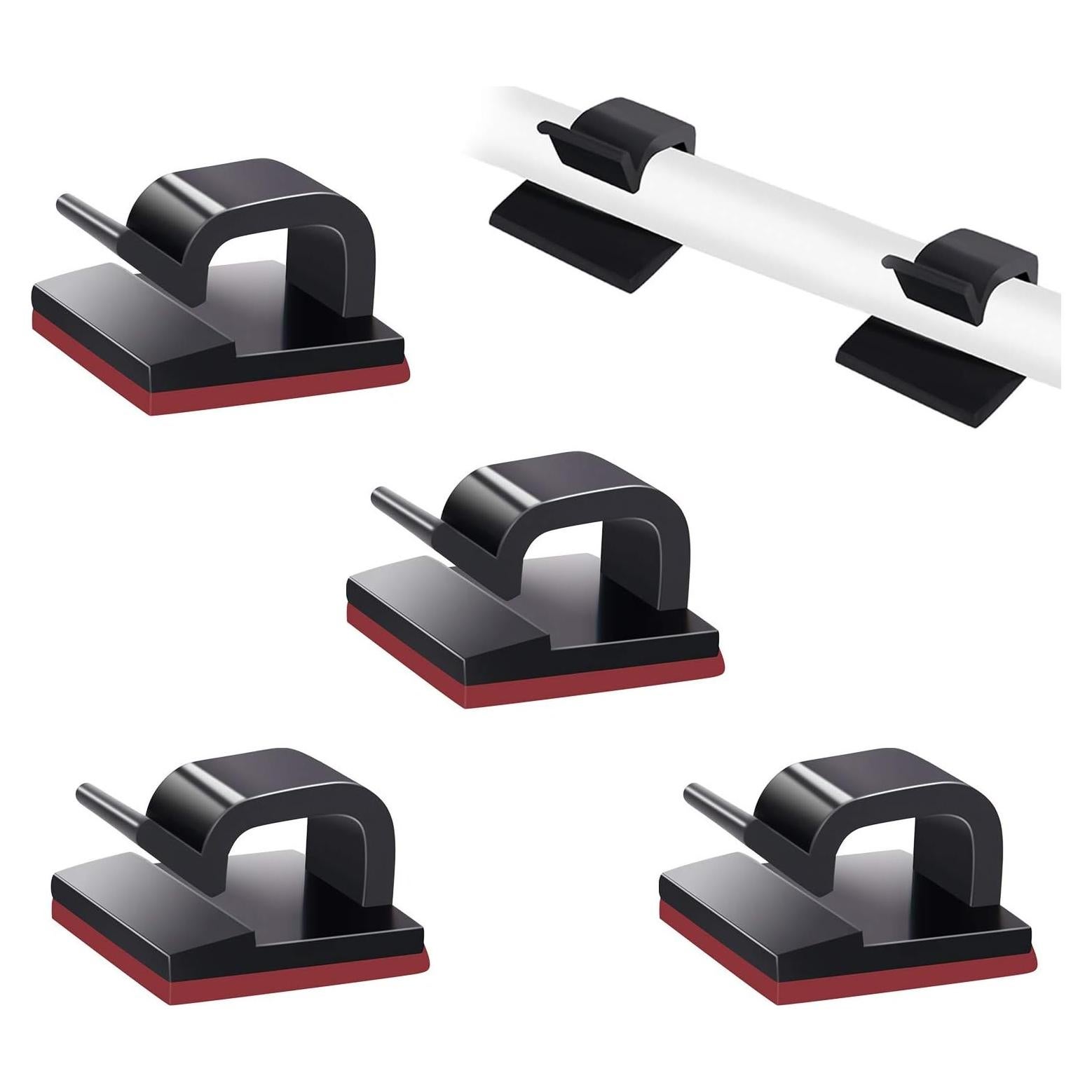 Clips Organizadores de Cables SOULWIT 50 Pcs Adhesivos Negro