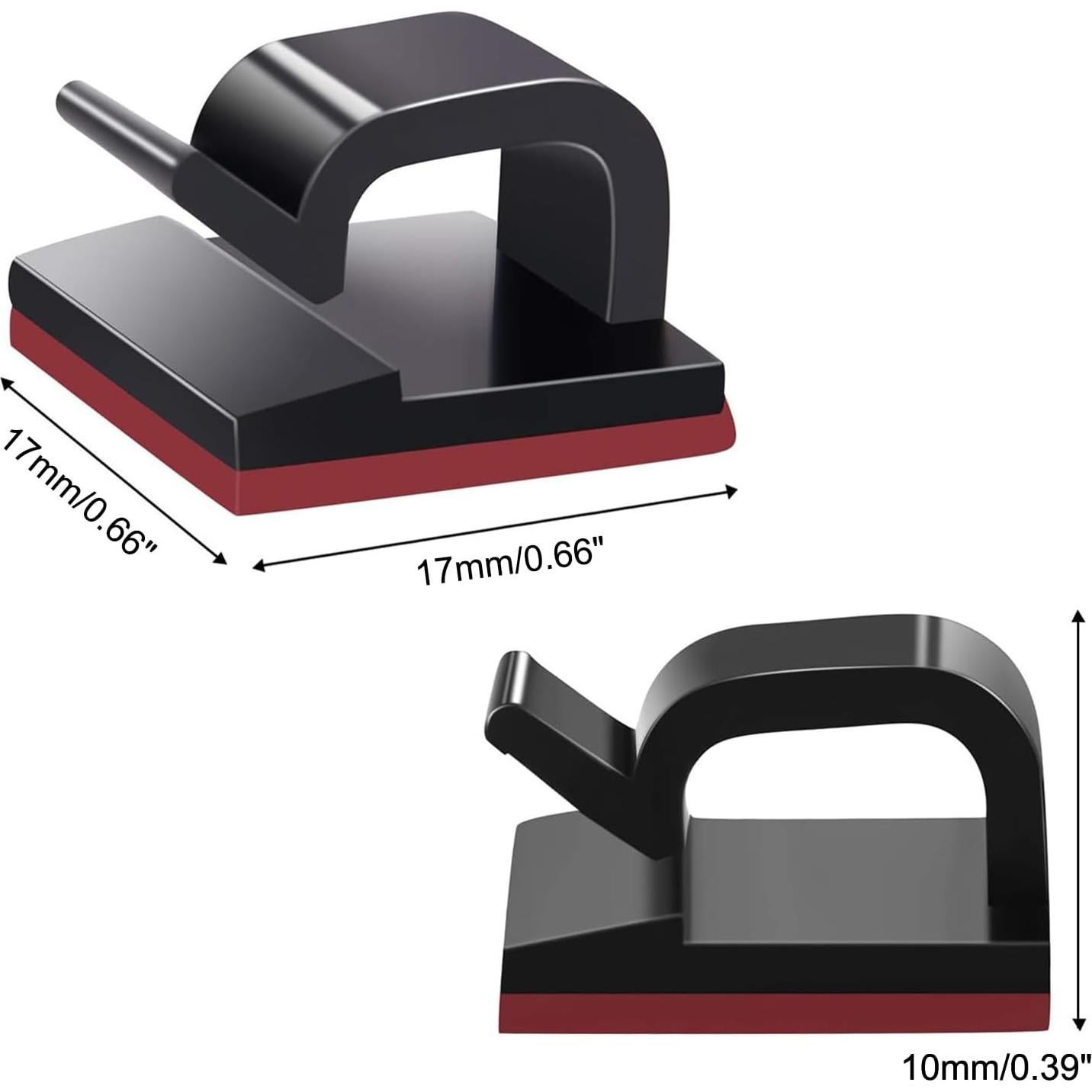 Clips Organizadores de Cables SOULWIT 50 Pcs Adhesivos Negro