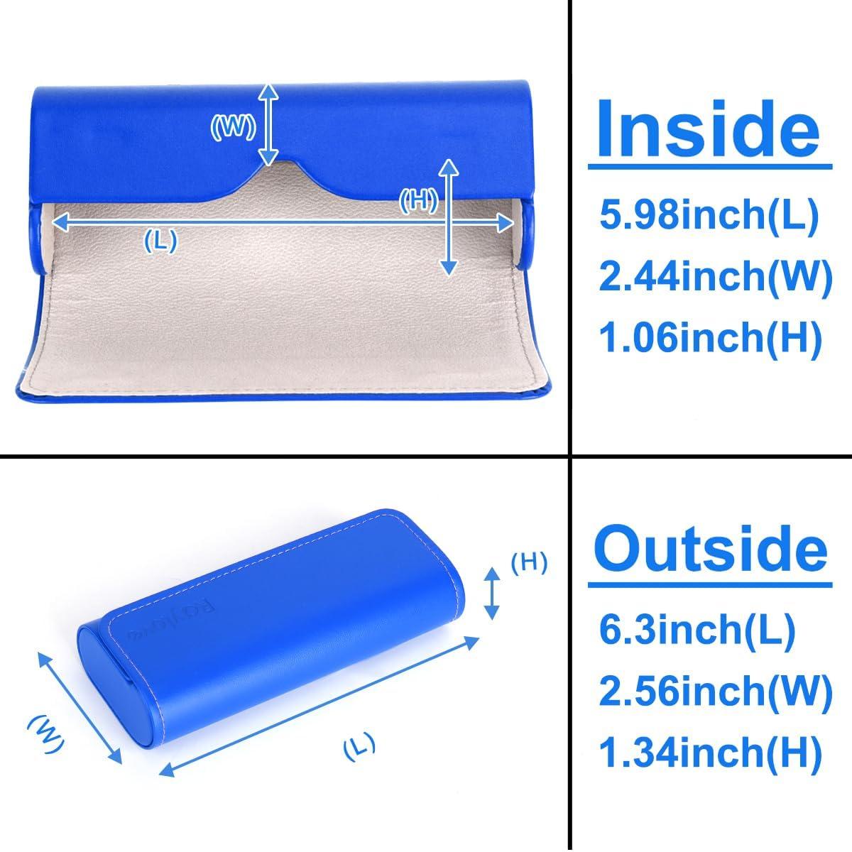 Estuche Duro para Gafas RayLove de Cuero Sintético Azul
