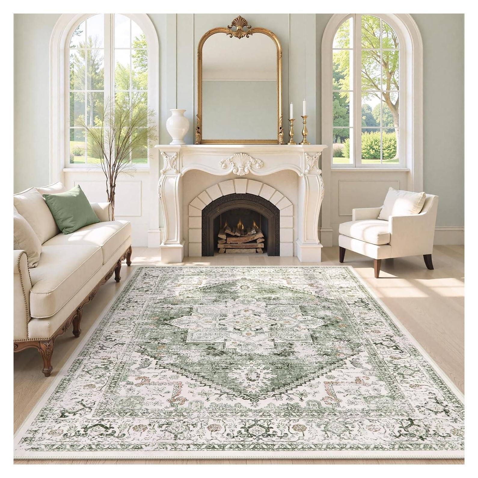 Alfombra Lavable LIVEBOX 8x10 Medallón Sage Bohemia