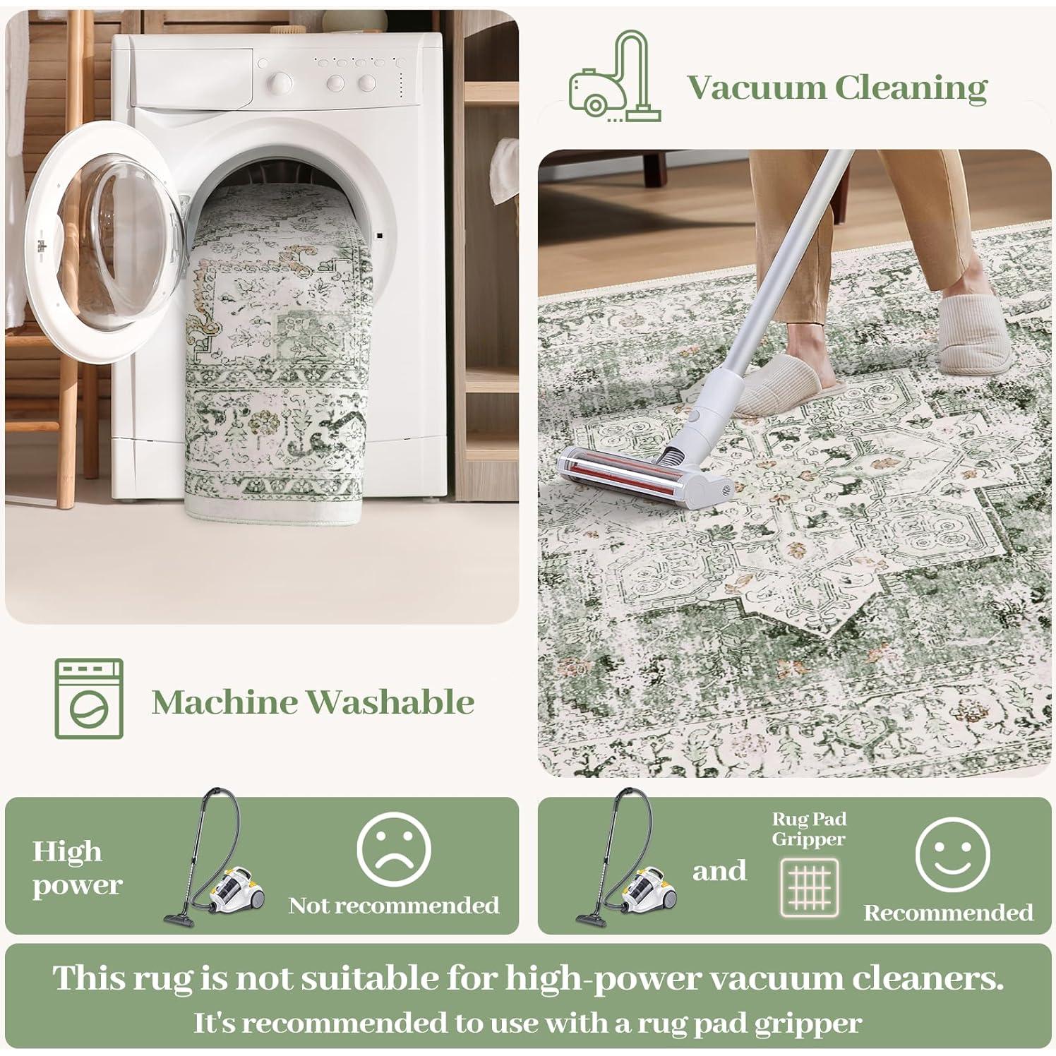 Alfombra Lavable LIVEBOX 8x10 Medallón Sage Bohemia