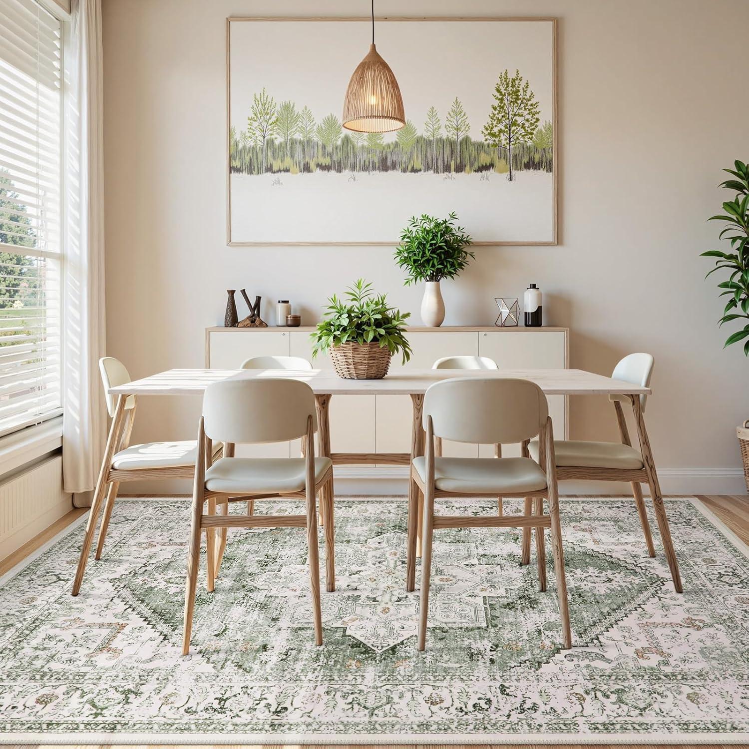 Alfombra Lavable LIVEBOX 8x10 Medallón Sage Bohemia