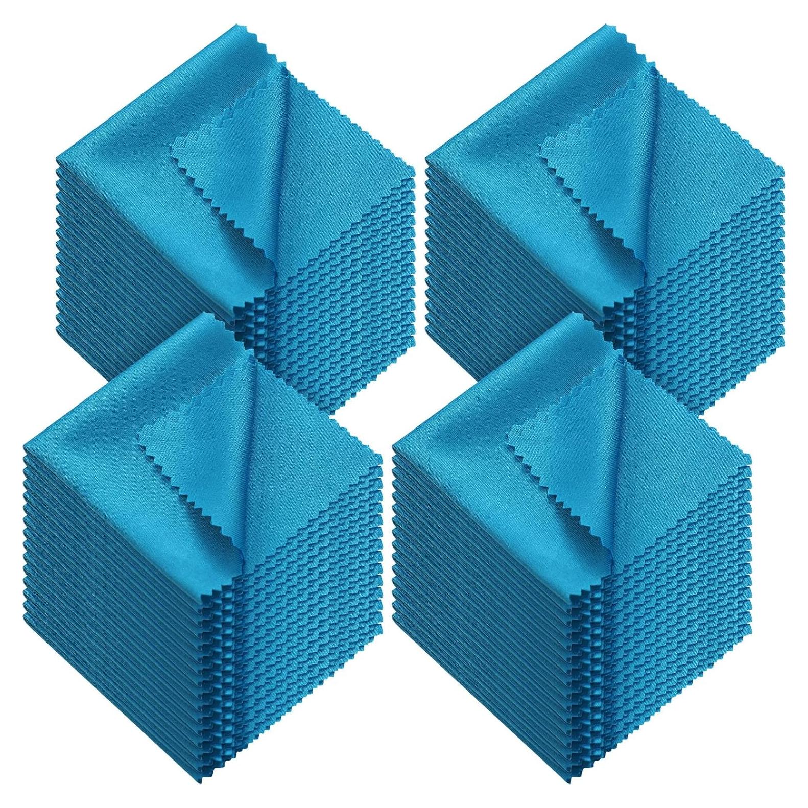 Paño de Limpieza de Gafas Sumind 100 Pcs Microfibra Azul