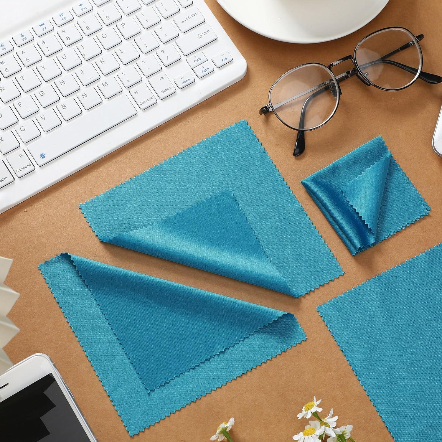 Paño de Limpieza de Gafas Sumind 100 Pcs Microfibra Azul