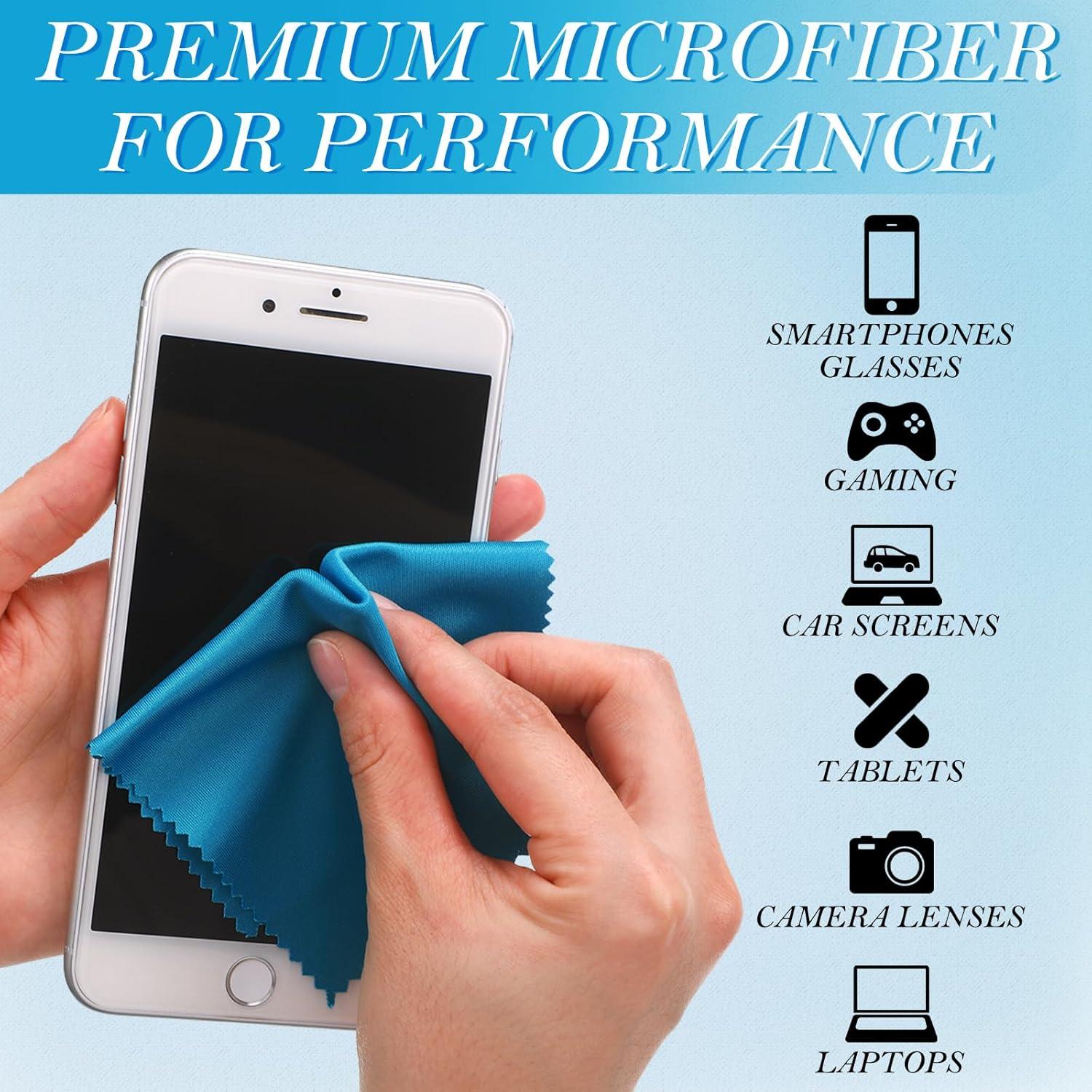 Paños de Limpieza de Gafas Sumind 100 Pcs Microfibra Azul