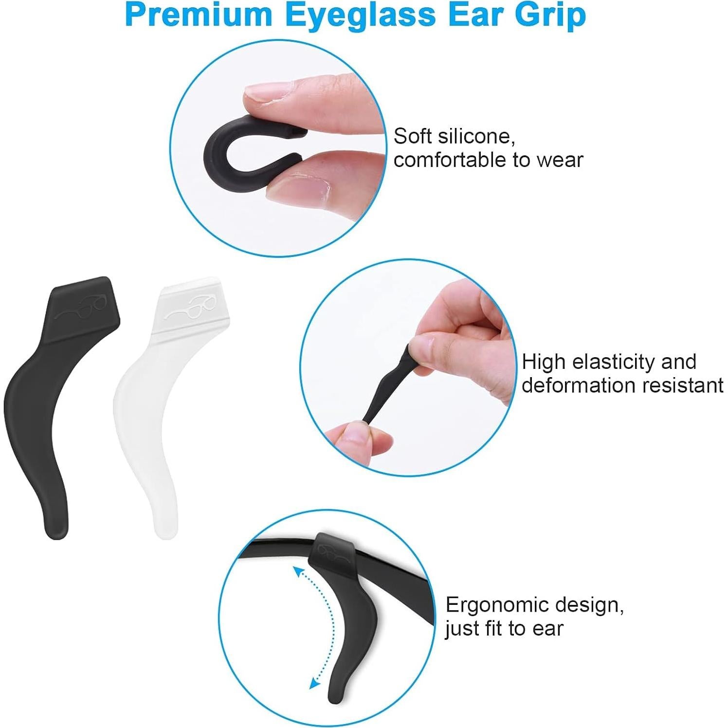 12 Pares Sujetadores Gafas Silicona Antideslizante Premium