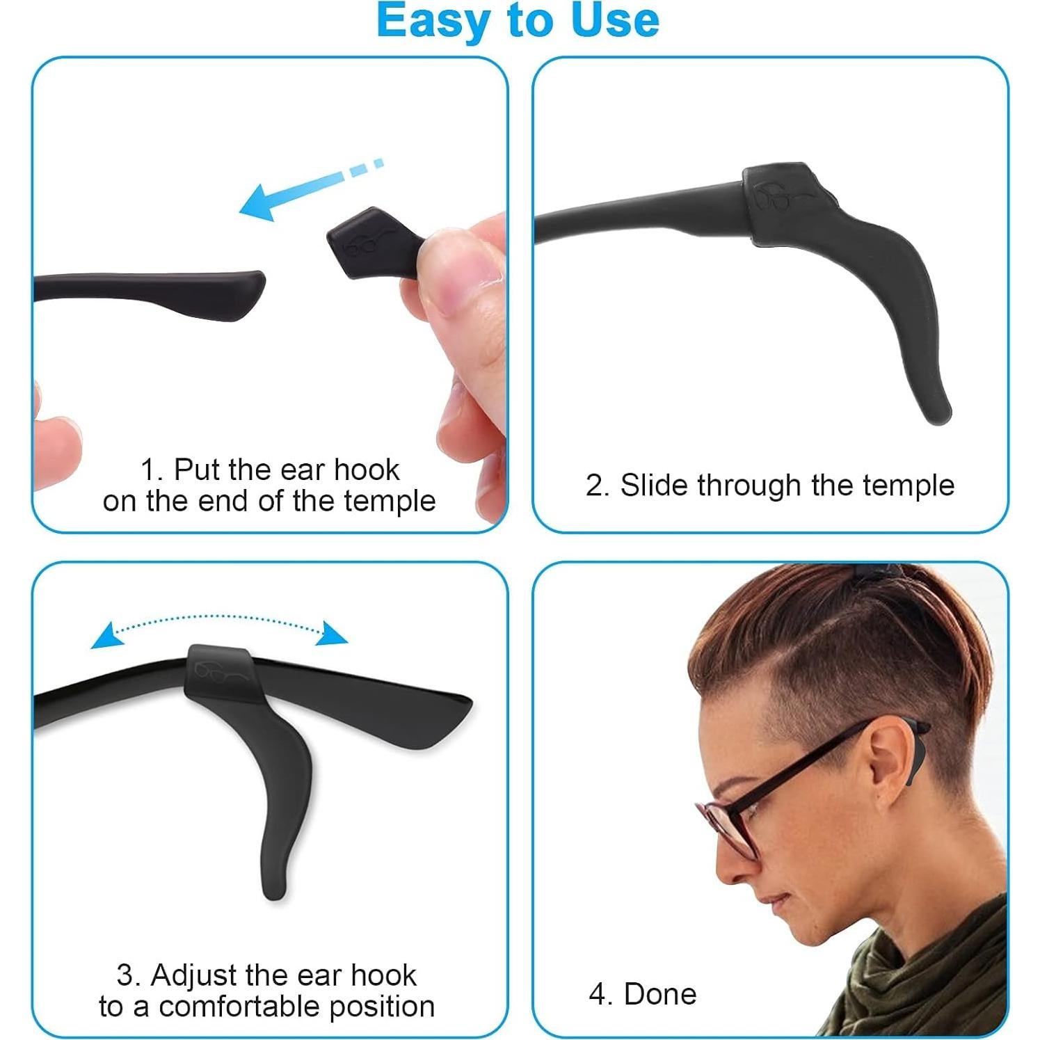 12 Pares Sujetadores Gafas Silicona Antideslizante Premium