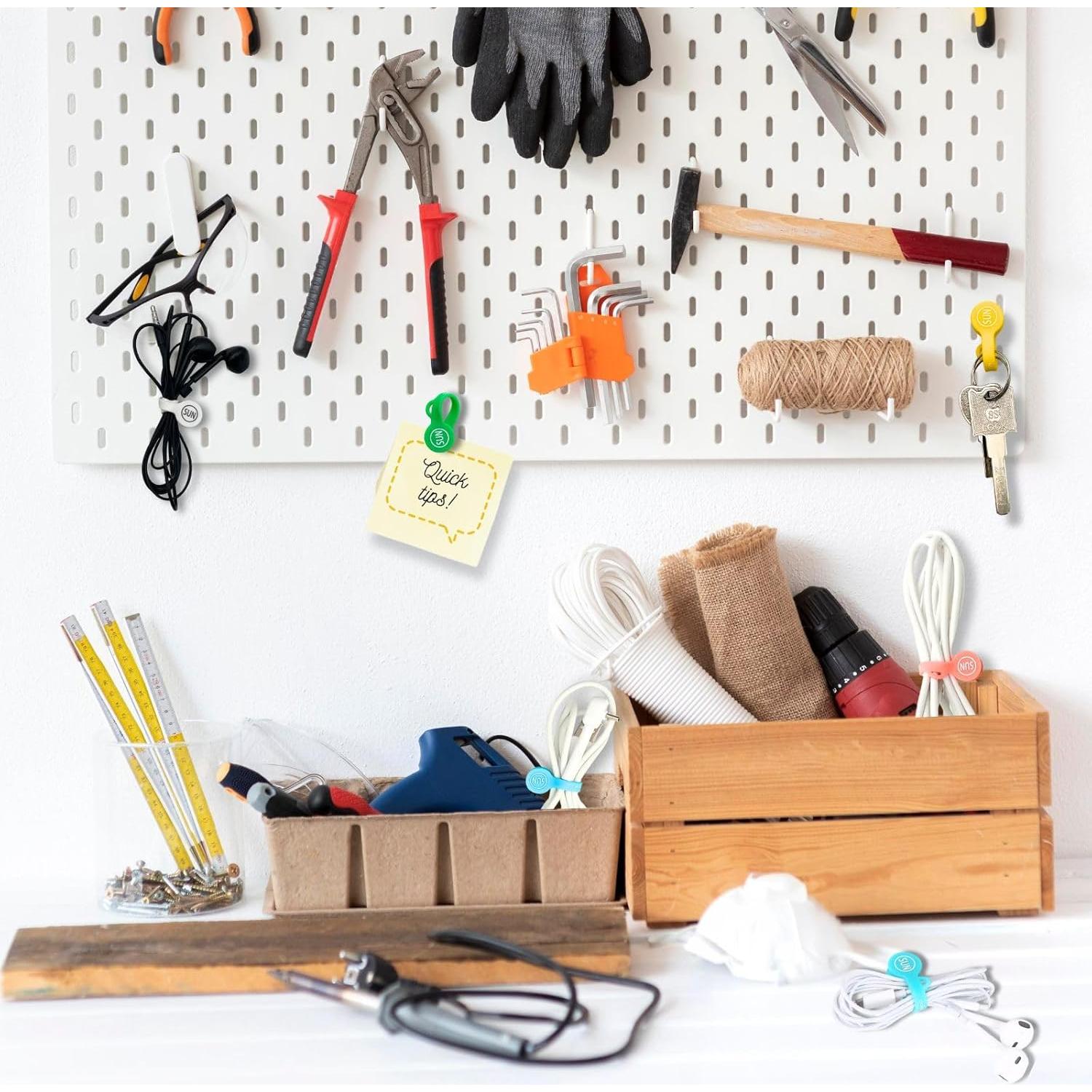 Clips Organizadores de Cables SUNFICON 5 Piezas Multicolor