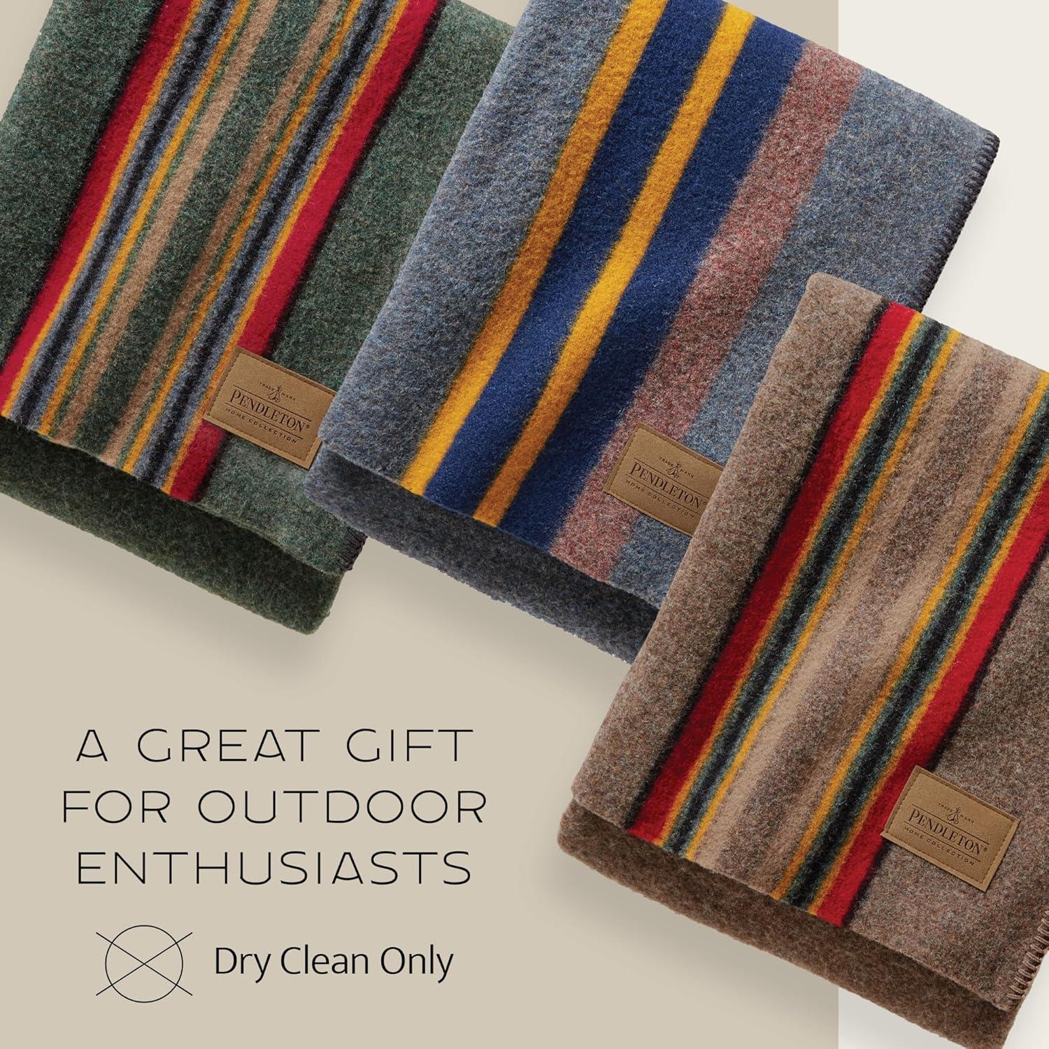 Manta de Lana Pendleton Yakima 167.6x137.2 cm Verde Musgo