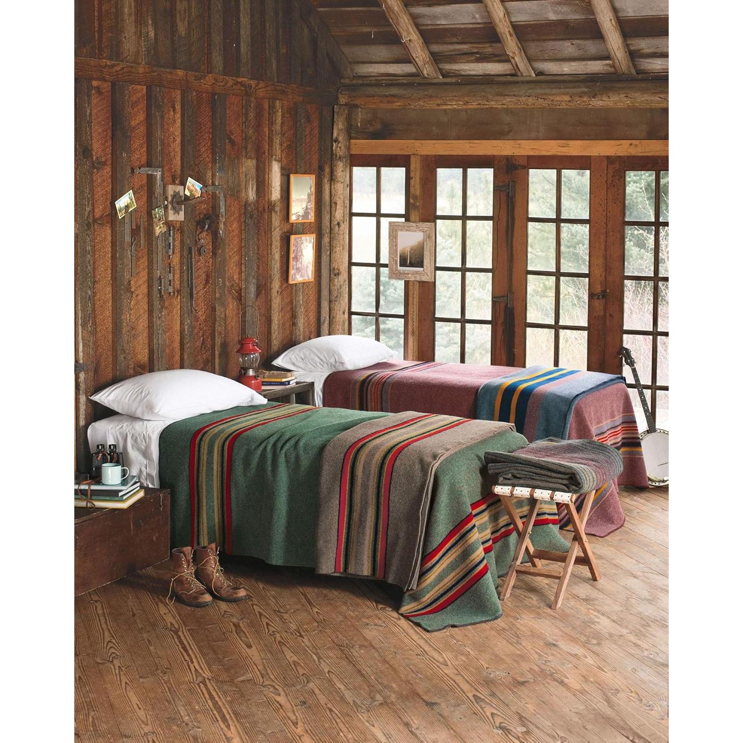 Manta de Campamento Pendleton Twin 167.6x213.4cm Lana Verde Heather