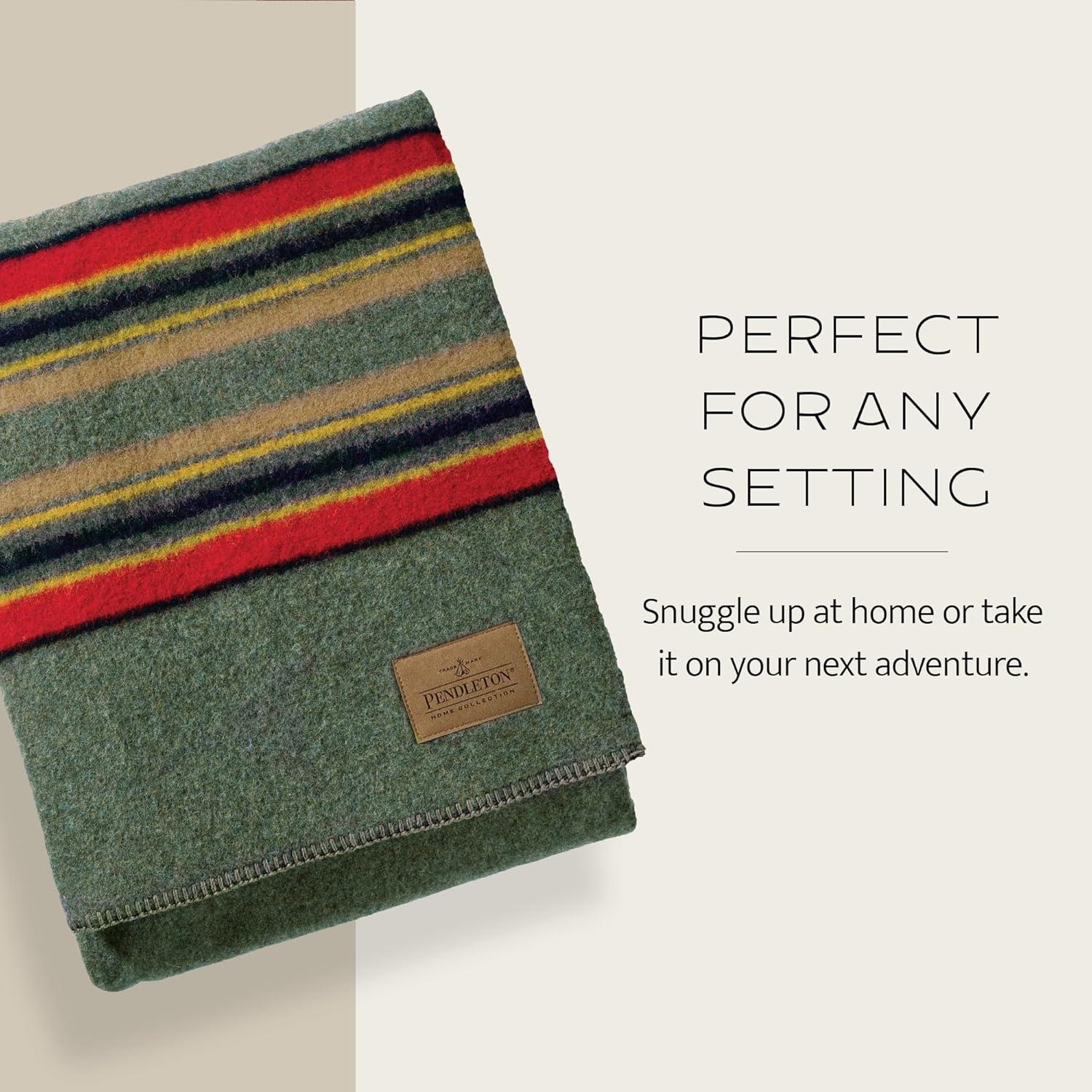 Manta de Campamento Pendleton Twin 167.6x213.4cm Lana Verde Heather