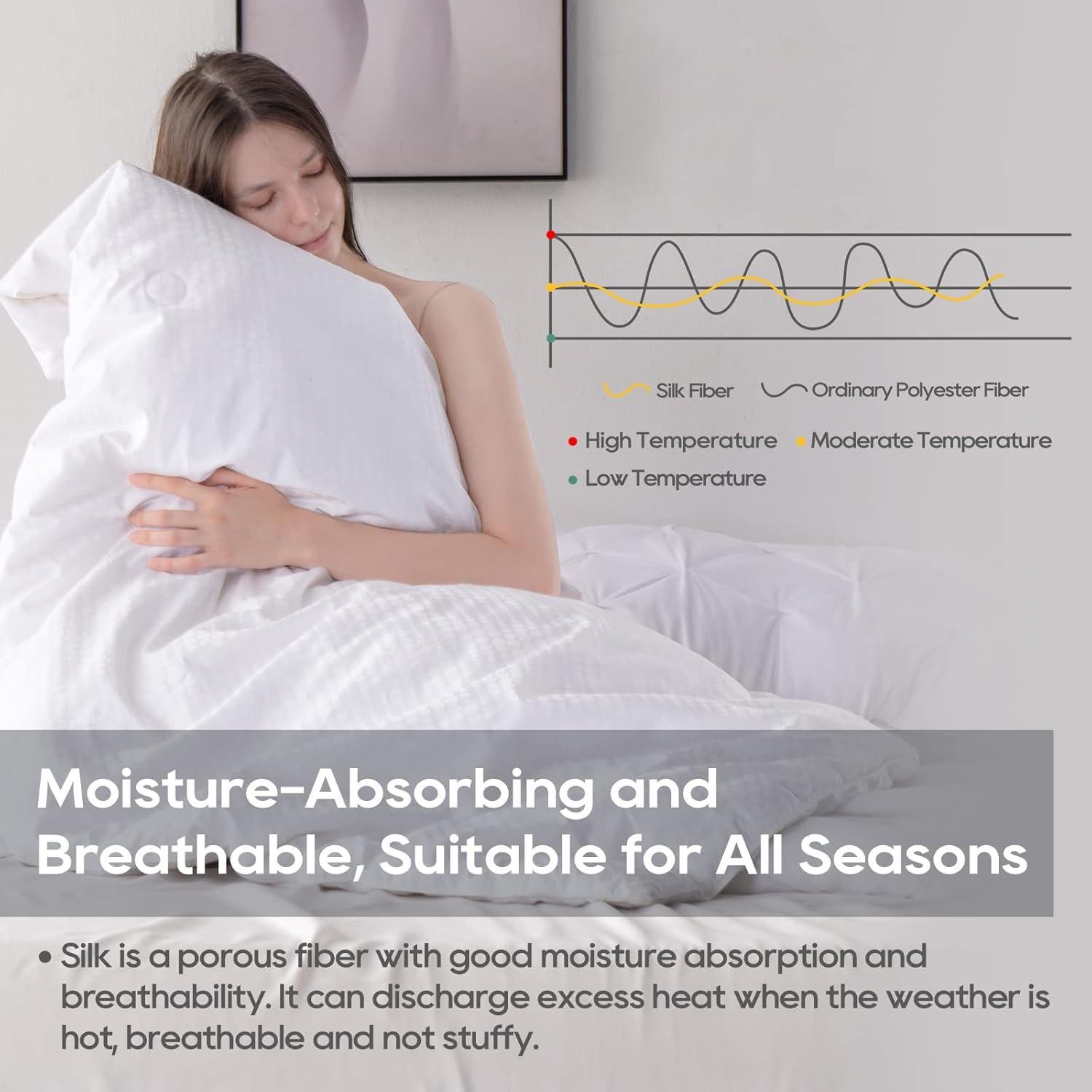 Edredón de Seda de Morera ZUBISU Queen 90x90 cm Ligero