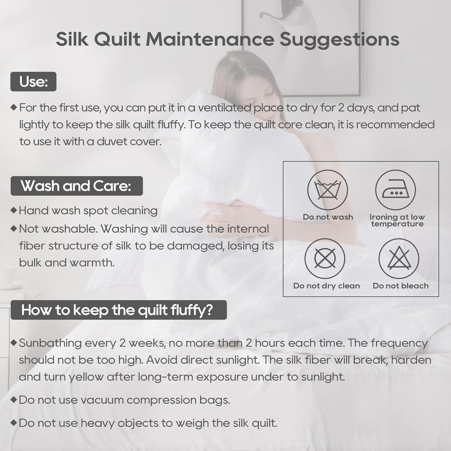 Edredón de Seda de Morera ZUBISU Queen 90x90 cm Ligero