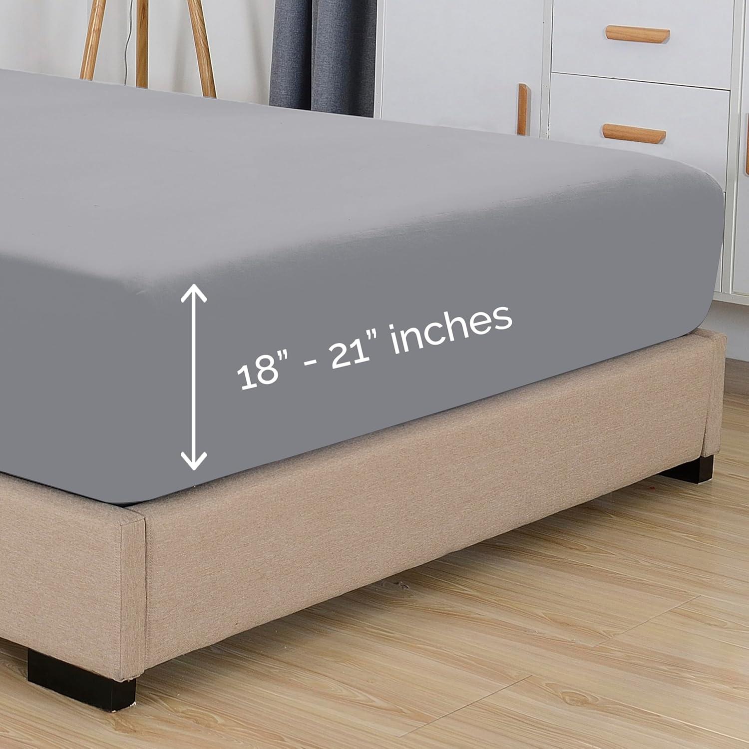 Sábana Ajustable Rey Elegant Comfort Microfibra Gris 1500 Hilos