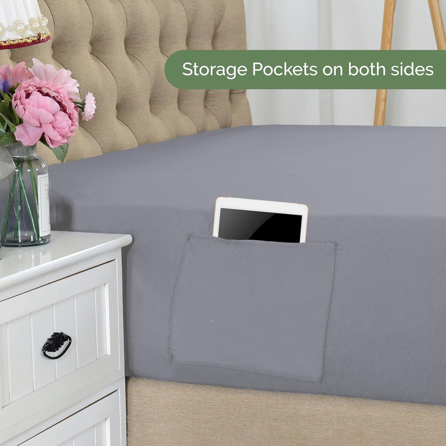 Sábana Ajustable Rey Elegant Comfort Microfibra Gris 1500 Hilos