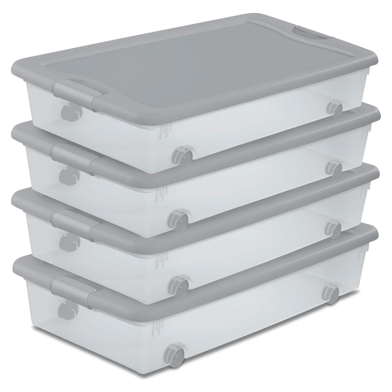 Contenedor de Almacenamiento Sterilite 4 Pack 56L con Ruedas