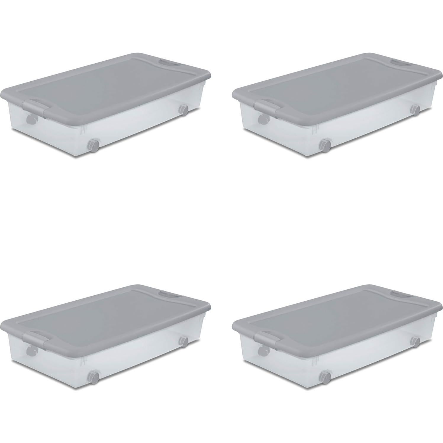 Contenedor de Almacenamiento Sterilite 4 Pack 56L con Ruedas