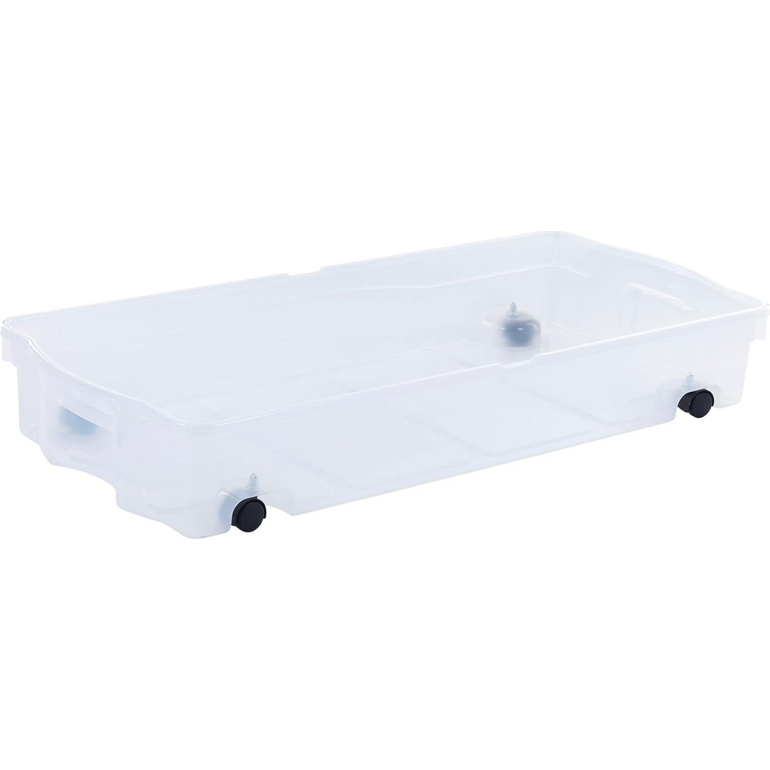 Cajas de Almacenamiento Rubbermaid 68L Transparentes con Ruedas - Paquete de 2