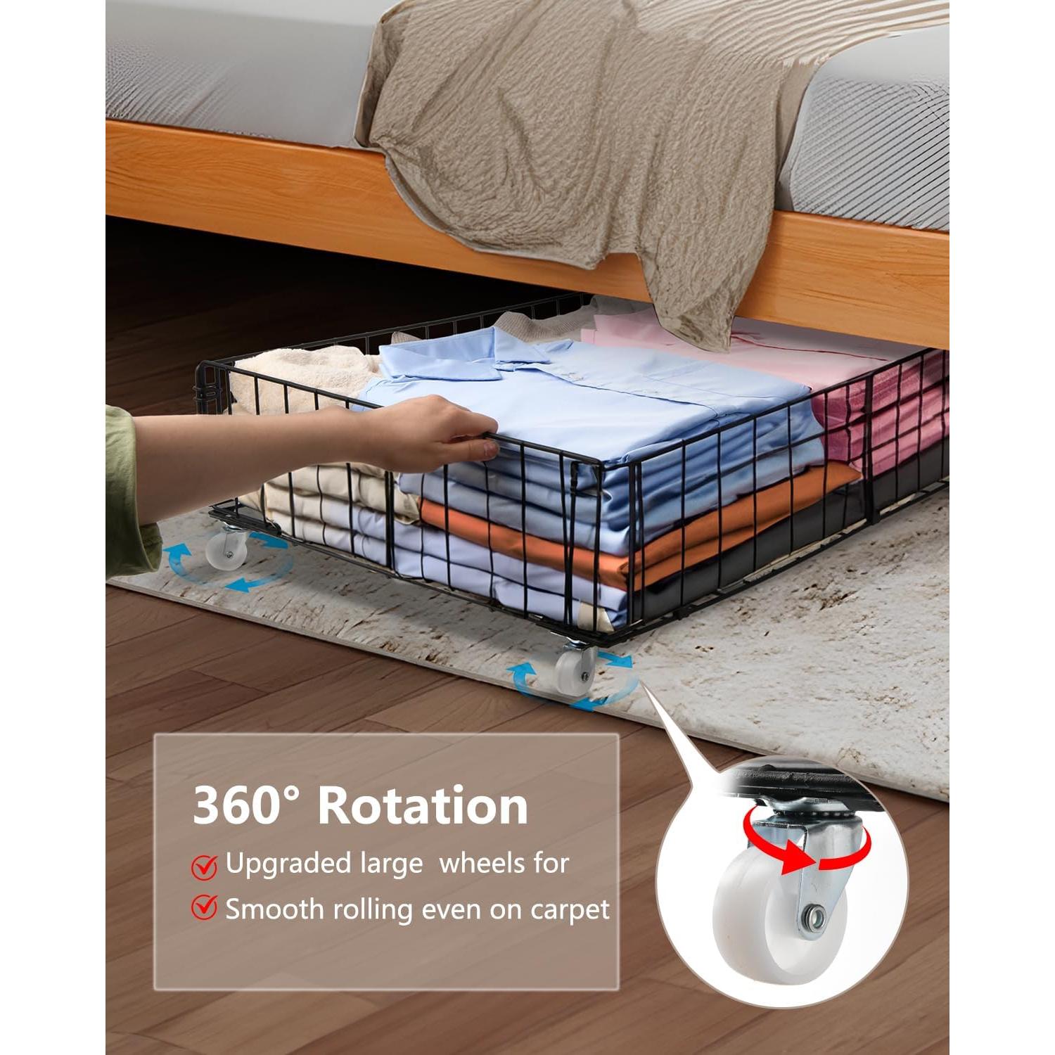 Cajones de Almacenamiento Bajo la Cama Jifader - 4 Unidades con Ruedas