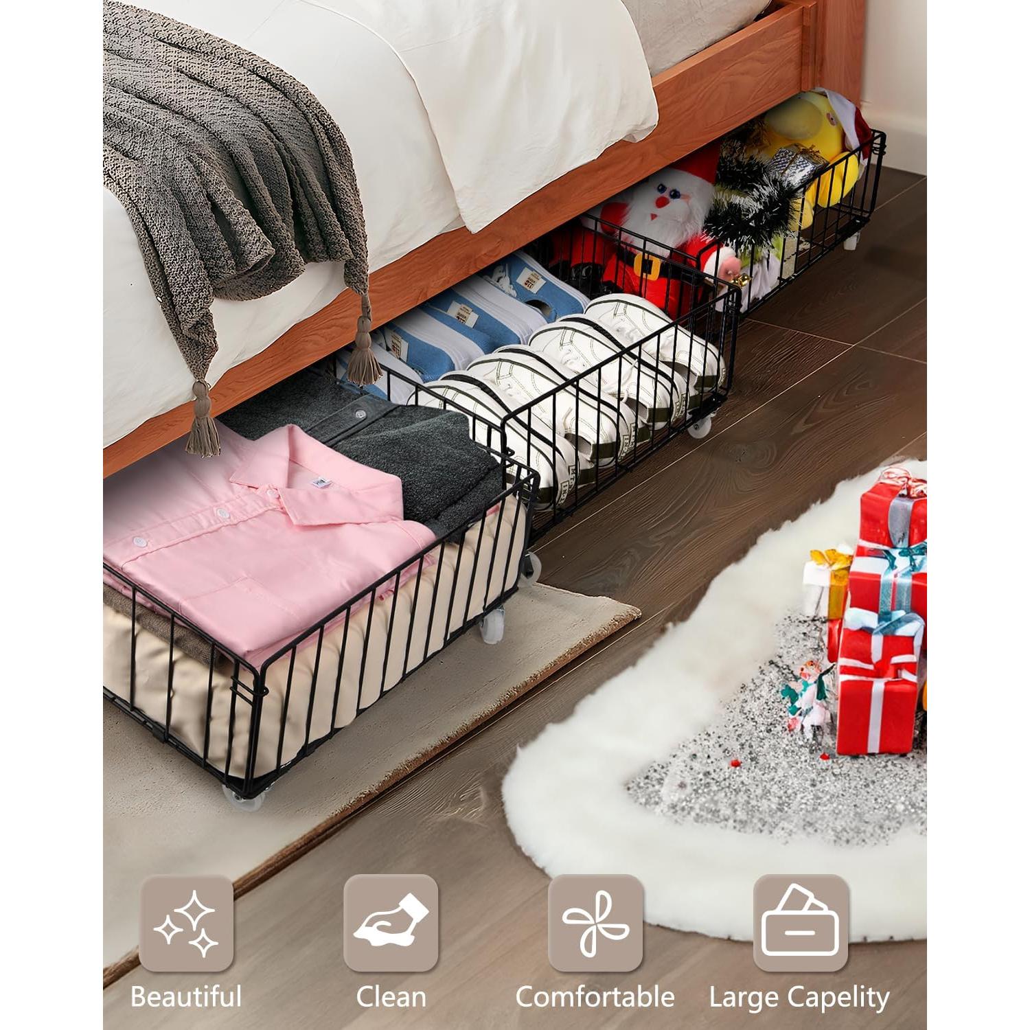 Cajones de Almacenamiento Bajo la Cama Jifader - 4 Unidades con Ruedas