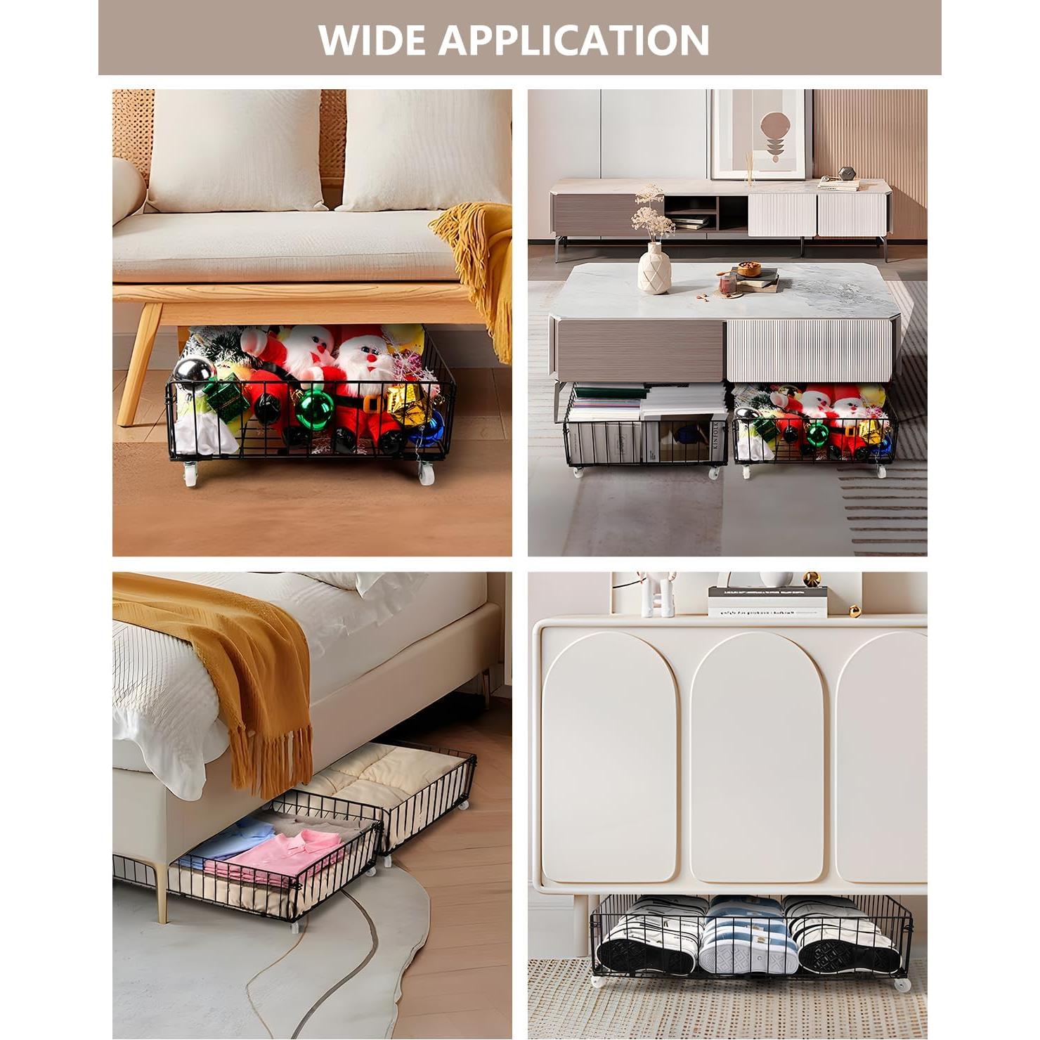 Cajones de Almacenamiento Bajo la Cama Jifader - 4 Unidades con Ruedas