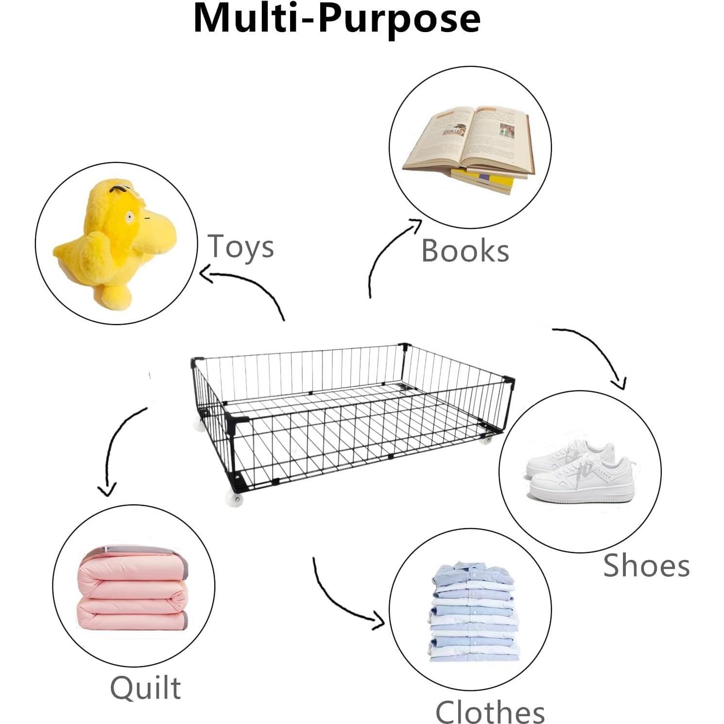 Cajones de Almacenamiento Bajo la Cama Jifader - 4 Unidades con Ruedas