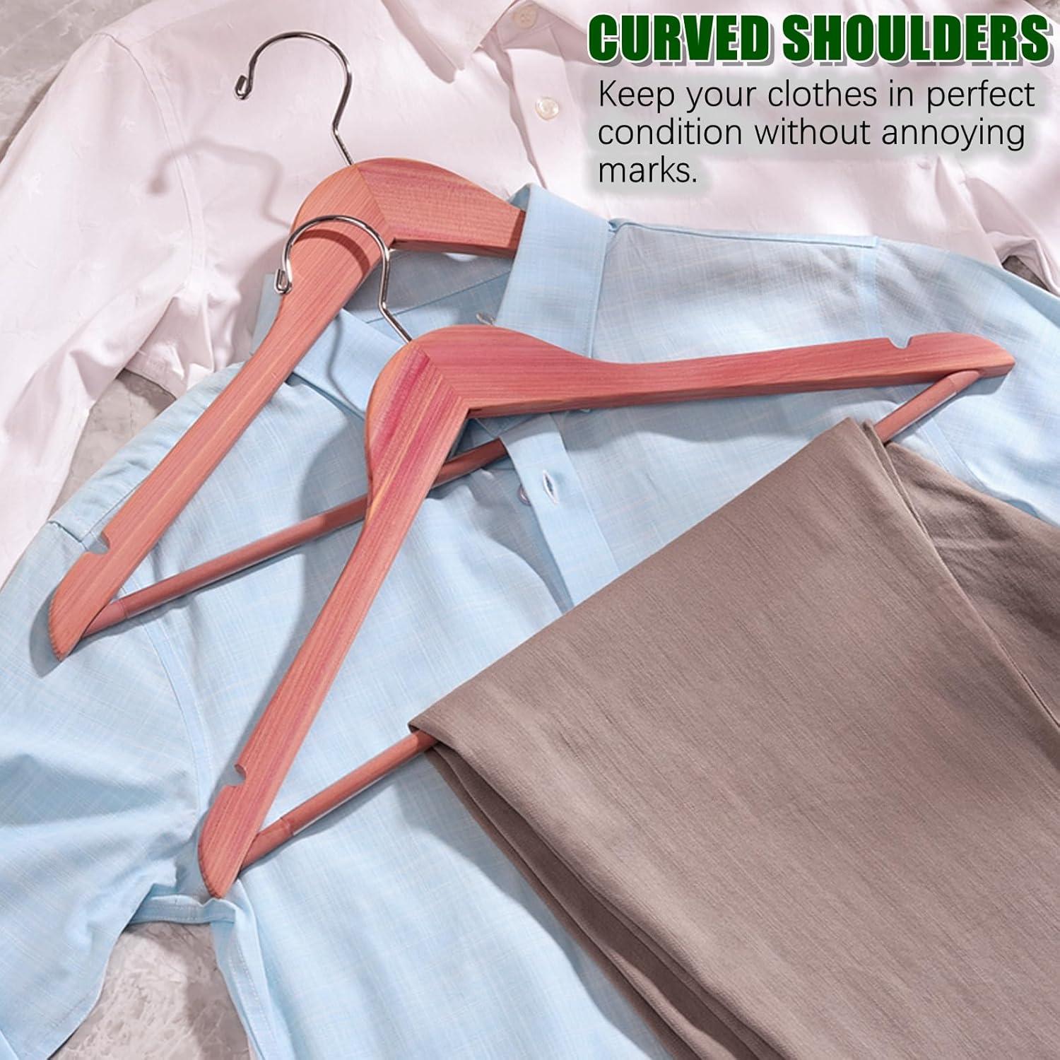 Perchas de Madera de Cedro Rojo Americano 30 Piezas Amber Home