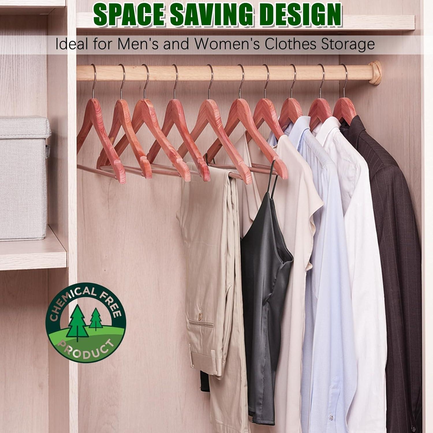 Perchas de Madera de Cedro Rojo Americano 30 Piezas Amber Home