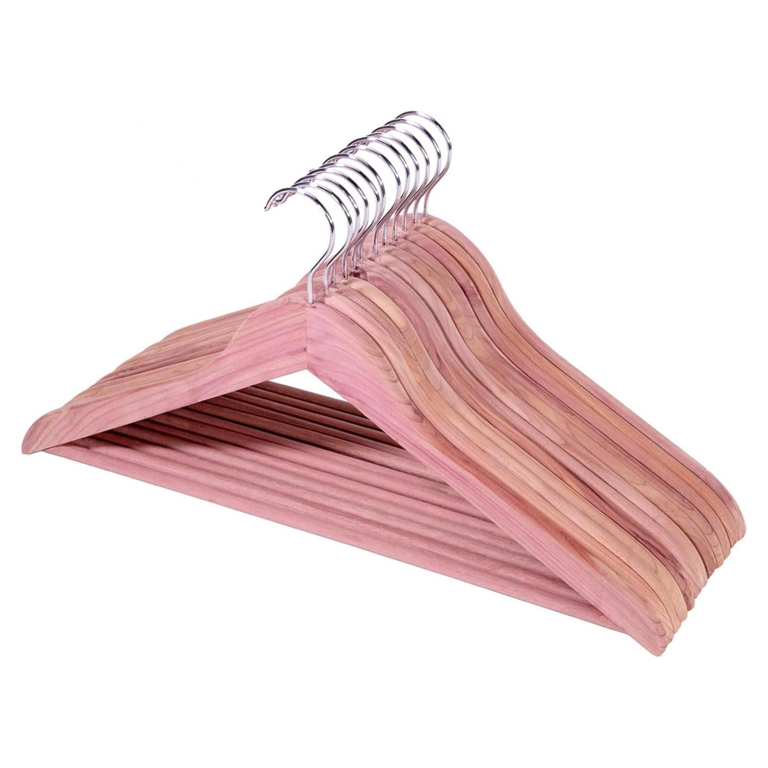 Perchas de Cedro Sólido ELONG HOME Paquete de 12 - 44.5 cm