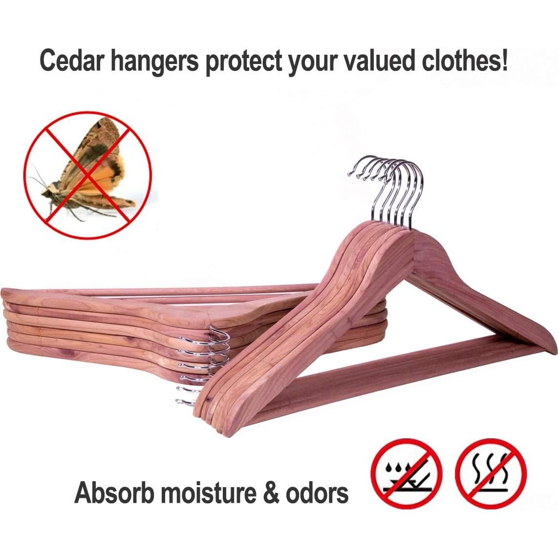 Perchas de Cedro Sólido ELONG HOME Paquete de 12 - 44.5 cm