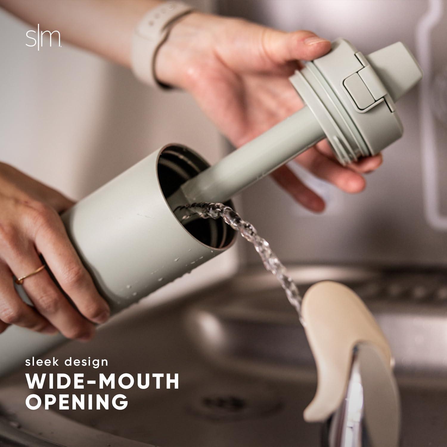 Botella de Agua Filtrada Simple Modern 1005ml Doble Pared Negra