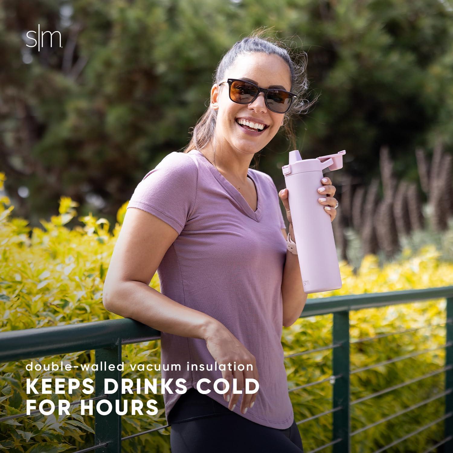 Botella de Agua Filtrada Simple Modern 1005ml Doble Pared Negra