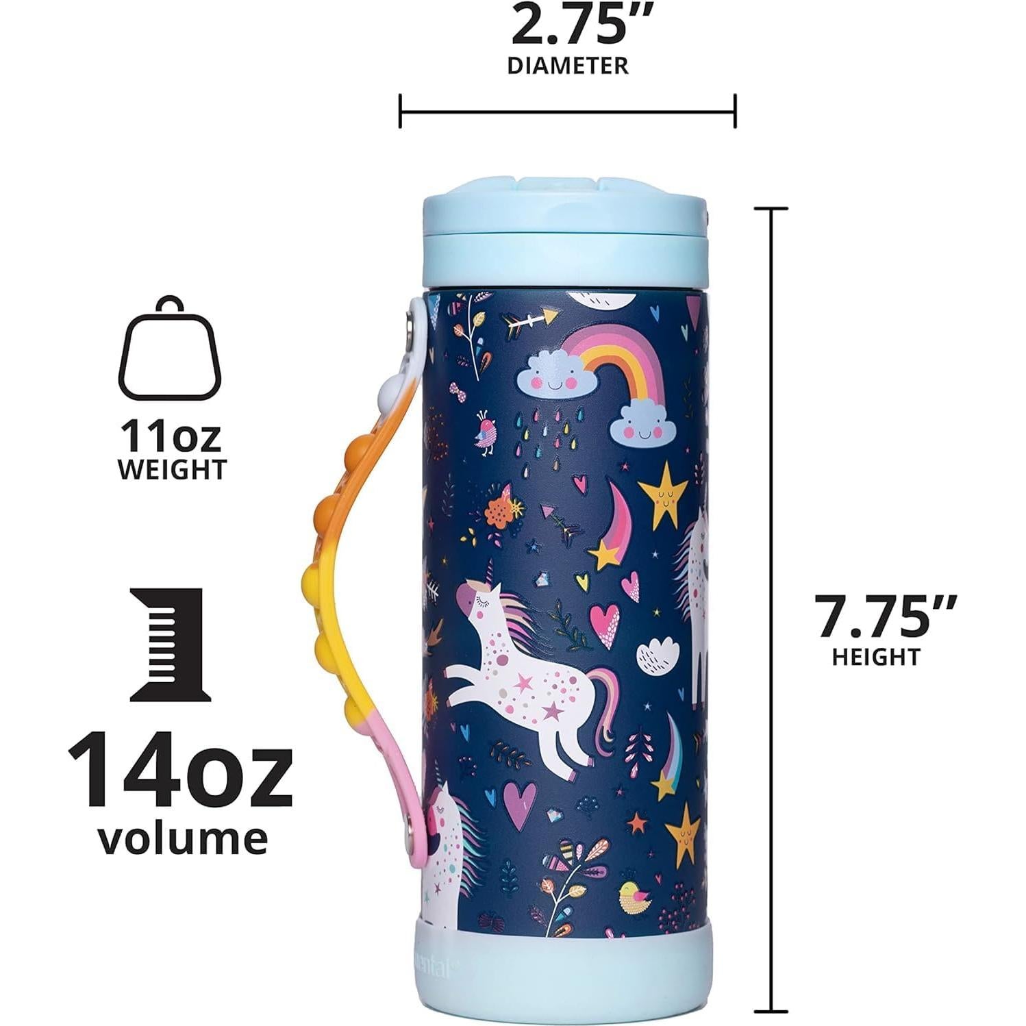 Botella de Agua Aislada Elemental 414ml Unicornio Pop-It