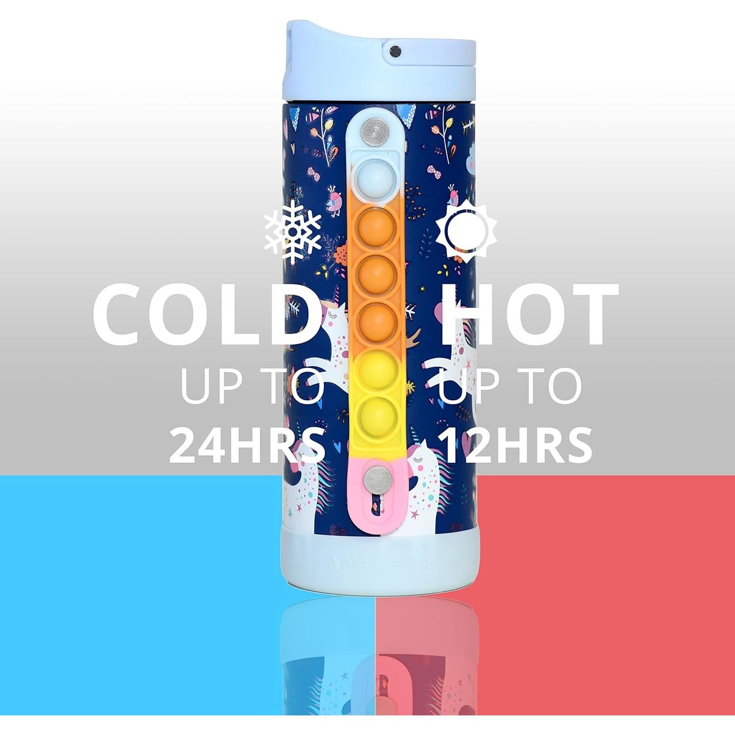 Botella de Agua Aislada Elemental 414ml Unicornio Pop-It