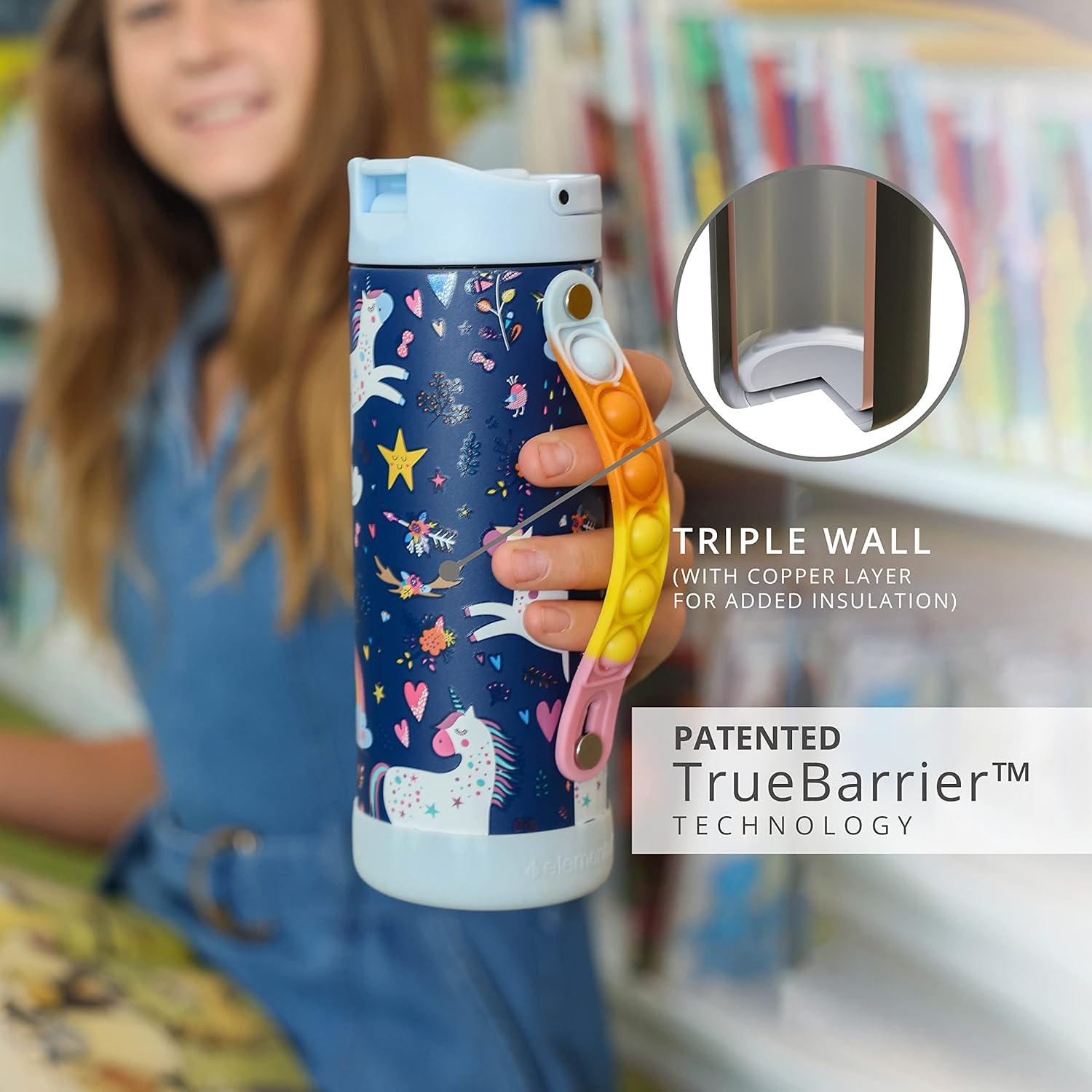 Botella de Agua Aislada Elemental 414ml Unicornio Pop-It