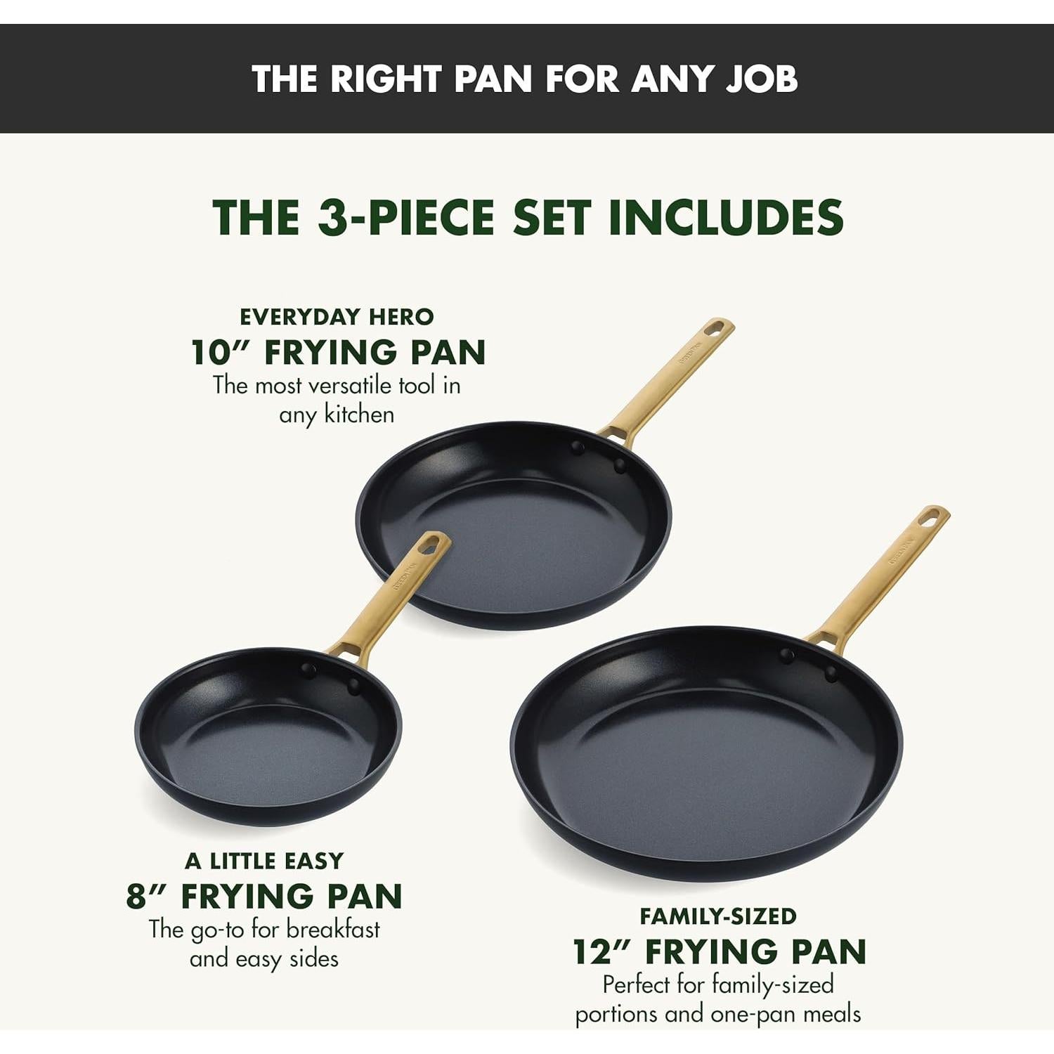 Juego de Sartenes GreenPan Reserve 3 Piezas Cerámica 20-30 cm