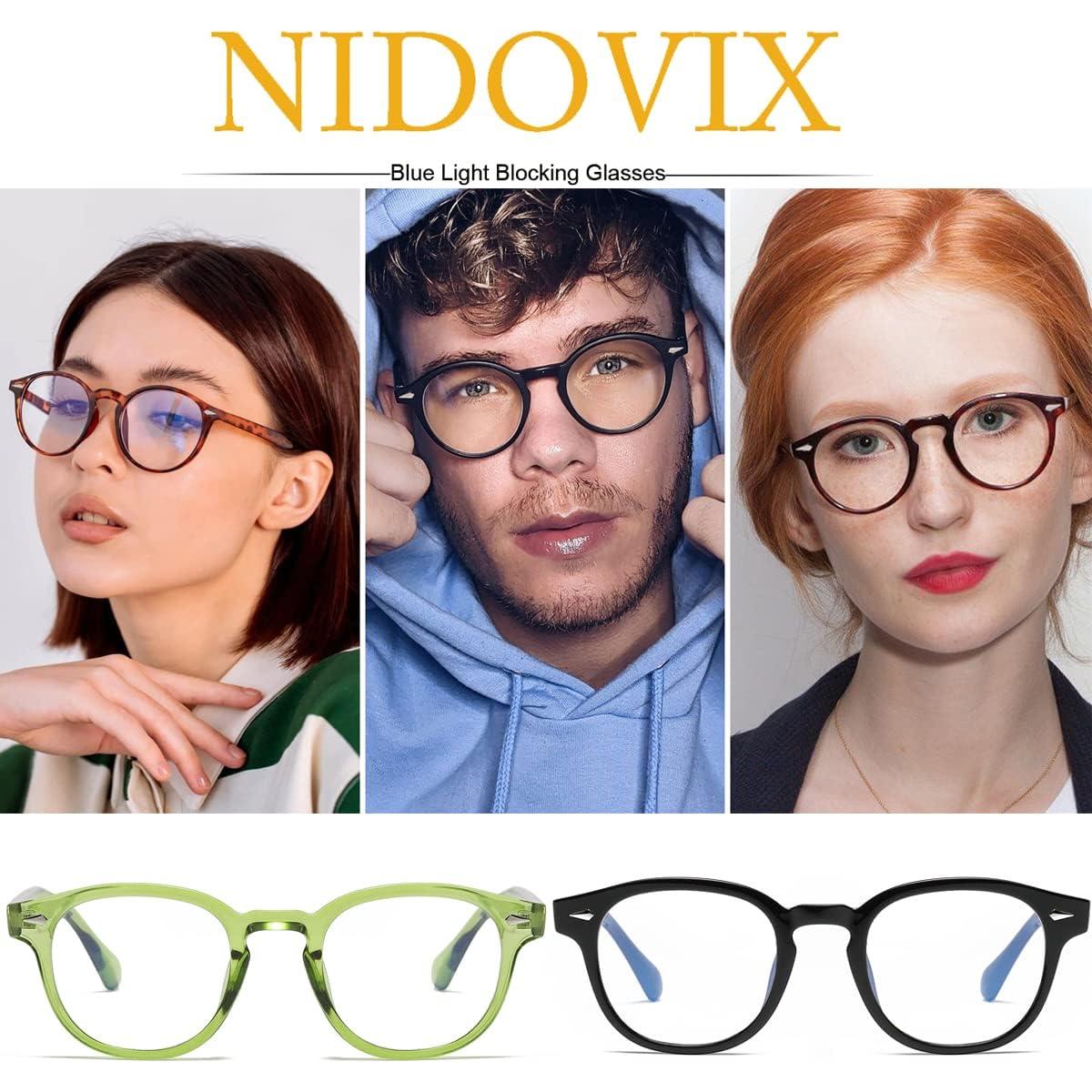 Gafas Retro Redondas NIDOVIX con Bloqueo Luz Azul Unisex