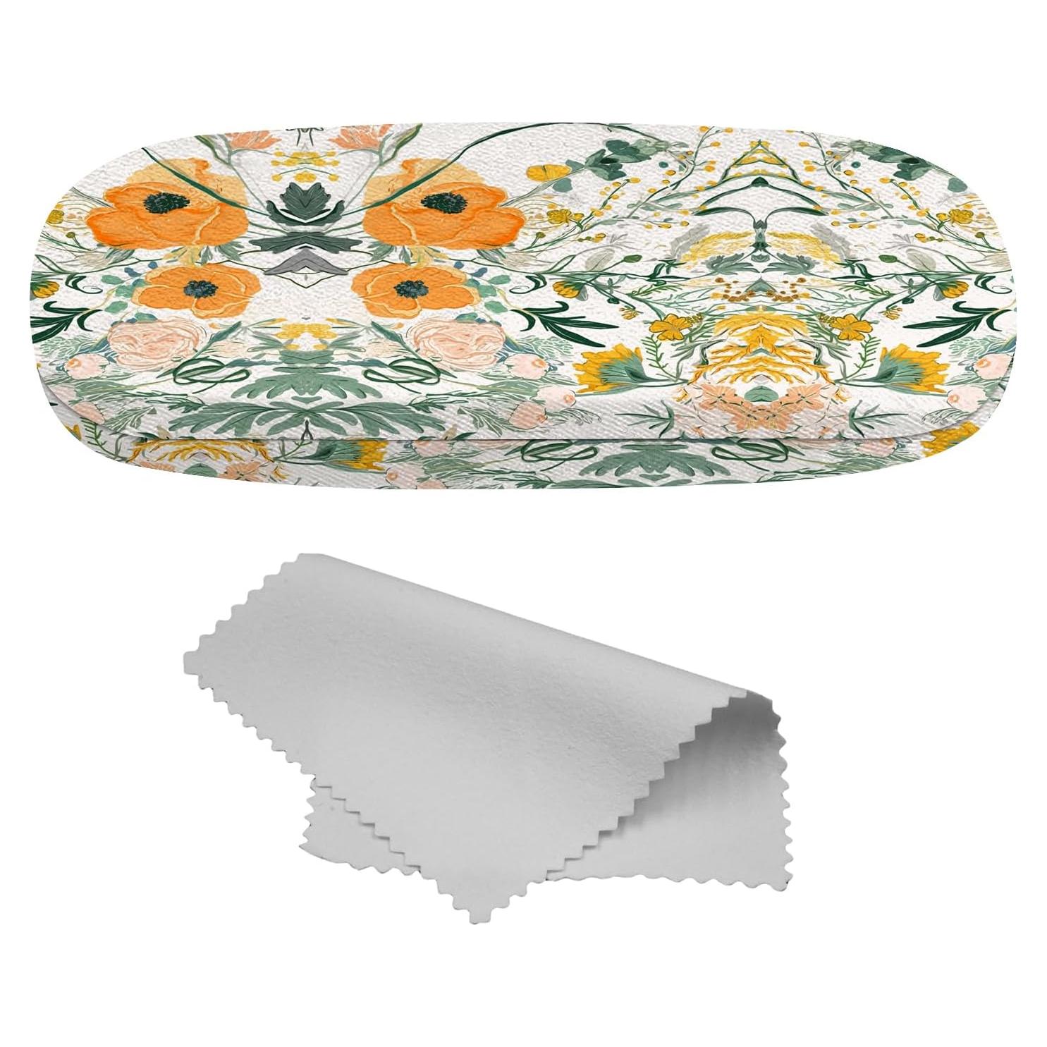 Estuche Duro para Gafas con Paño de Limpieza - Naranja