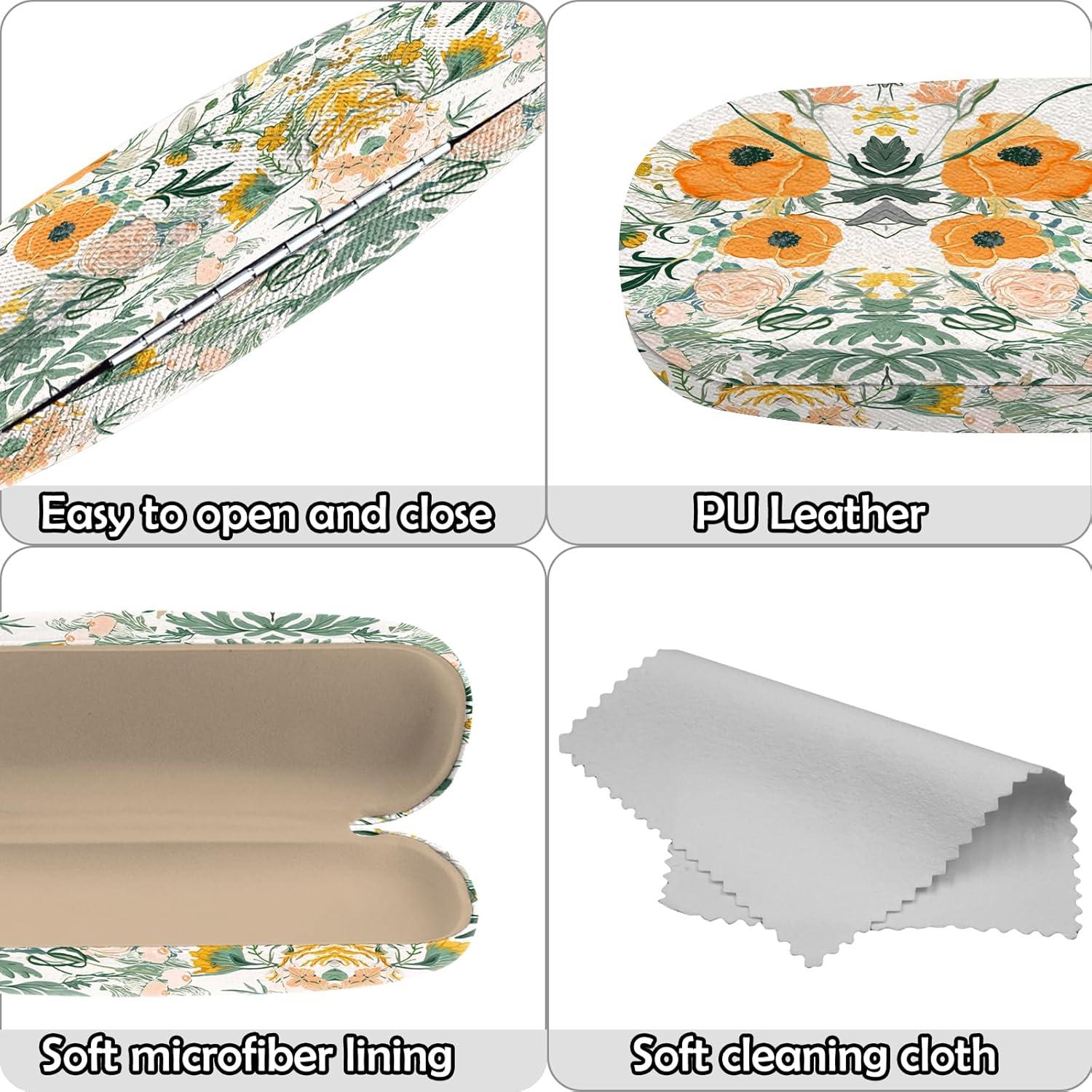 Estuche Duro para Gafas con Paño de Limpieza - Naranja