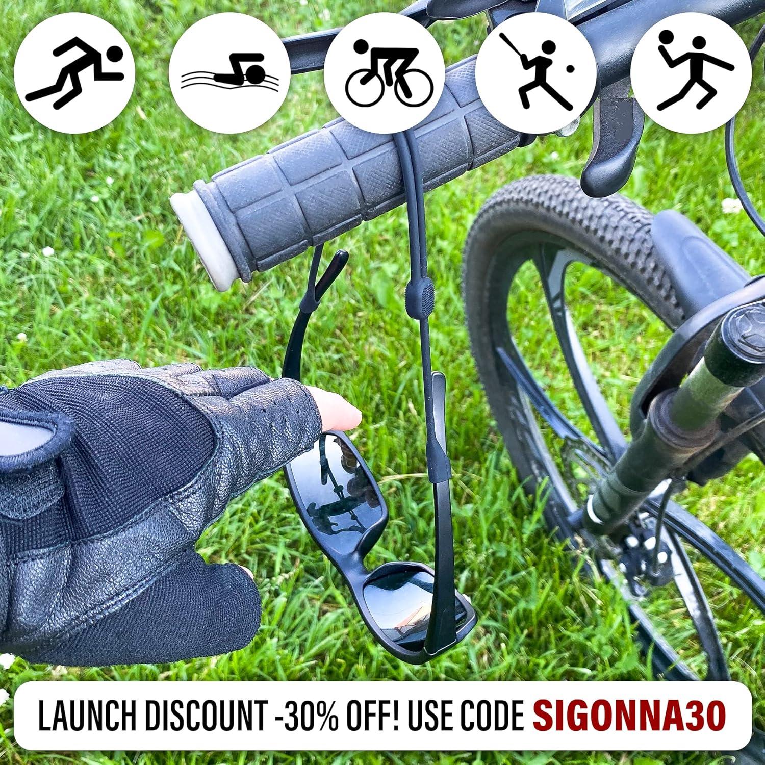 Correa para Gafas SIGONNA Silicona Negra Ajustable 2 Pcs