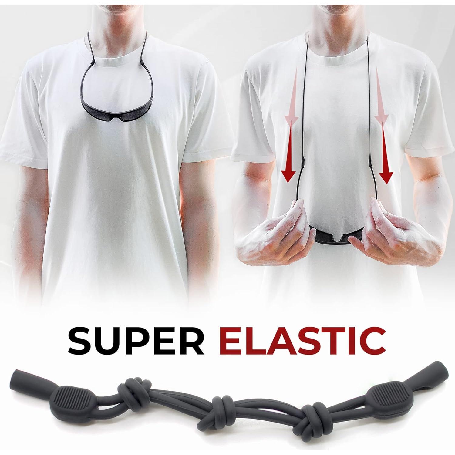 Correa para Gafas SIGONNA Silicona Negra Ajustable 2 Pcs