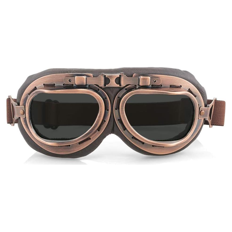 Gafas de Motocicleta Evomosa Vintage Piloto Negro