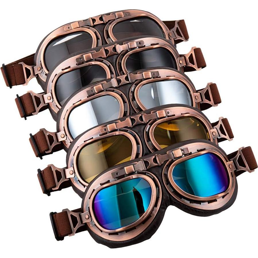 Gafas de Motocicleta Evomosa Vintage Piloto Negro