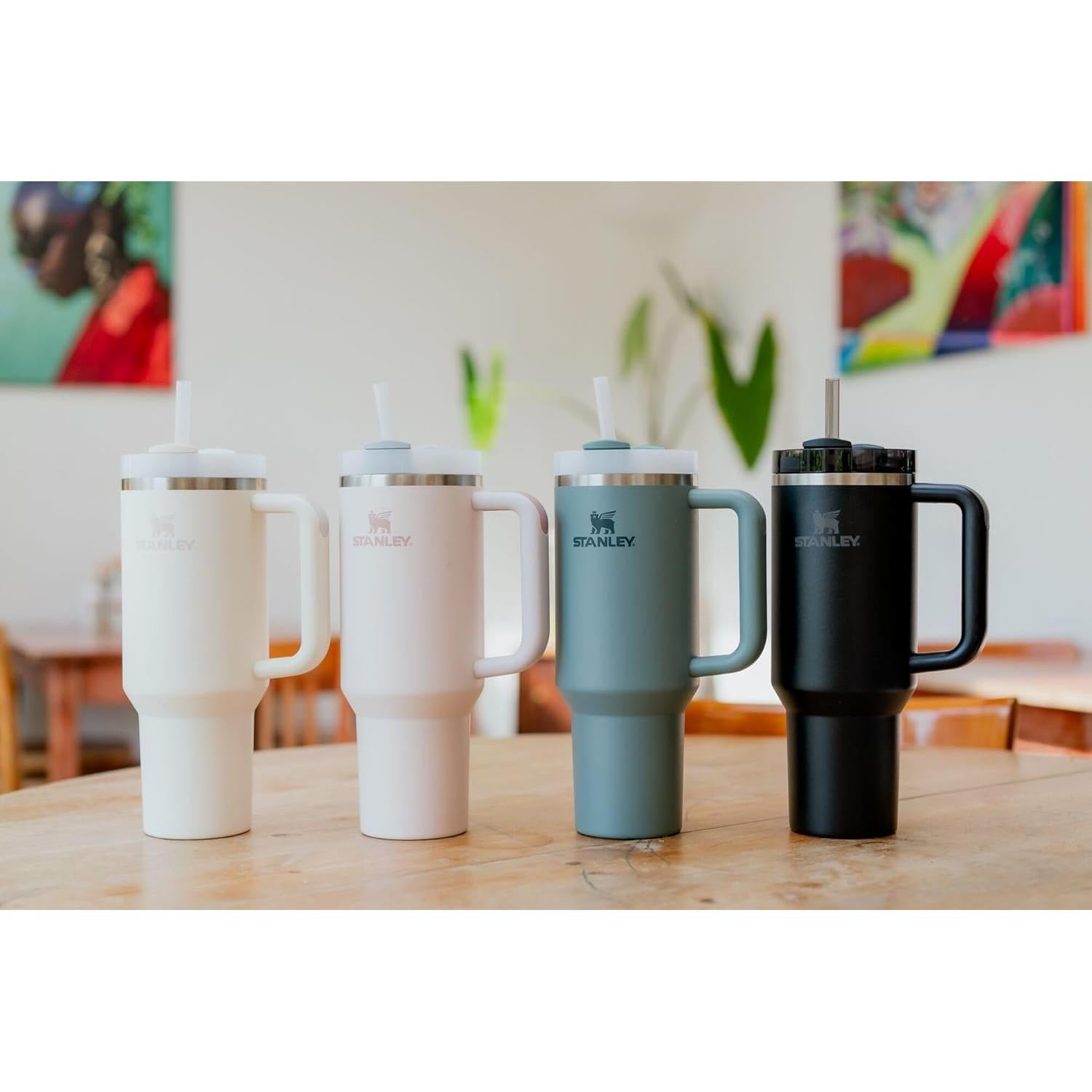 Vaso Stanley Quencher H2.0 1.18 L Pizarra con Pajilla