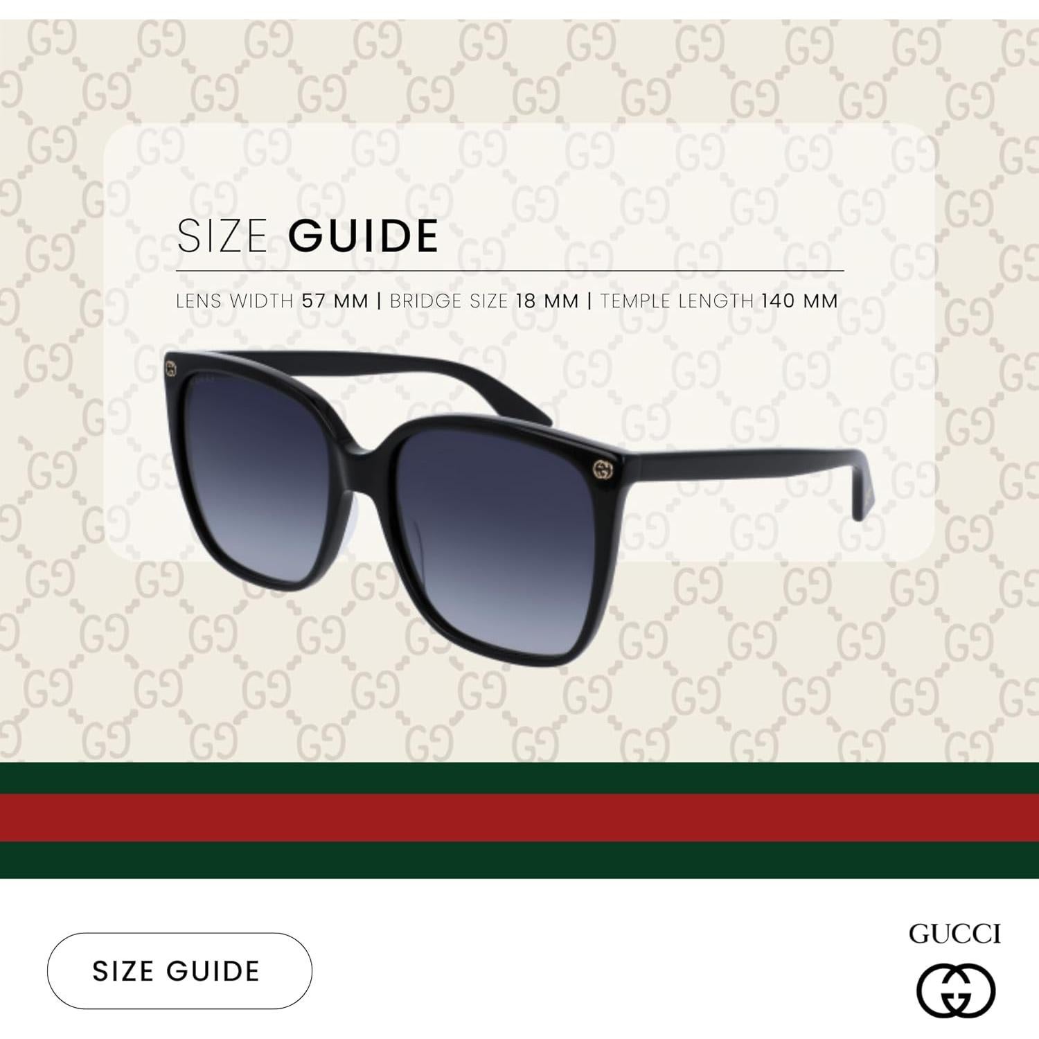 Gafas de sol Gucci GG0022S cuadradas + Kit de cuidado