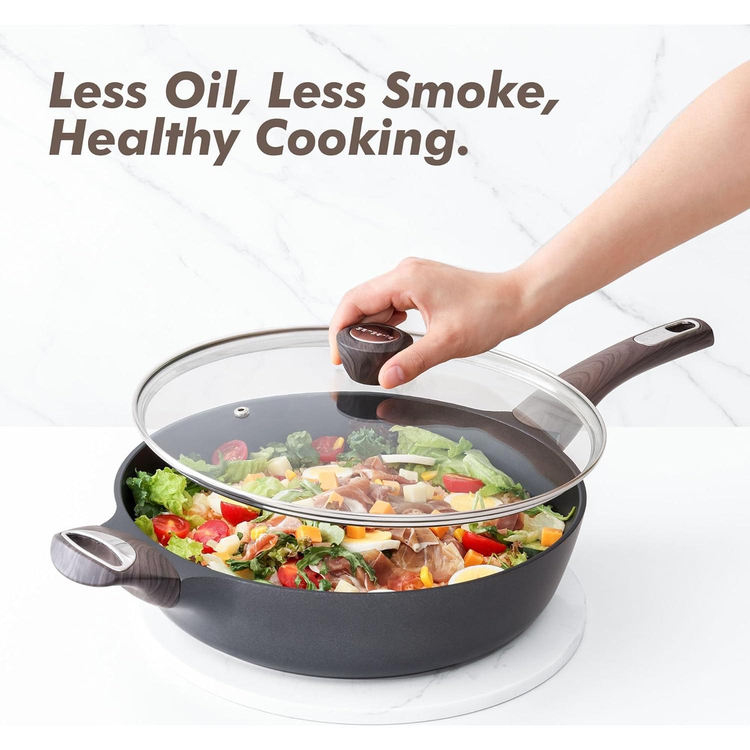 Sartén Antiadherente SENSARTE 30,48 cm 5 Qt con Tapa