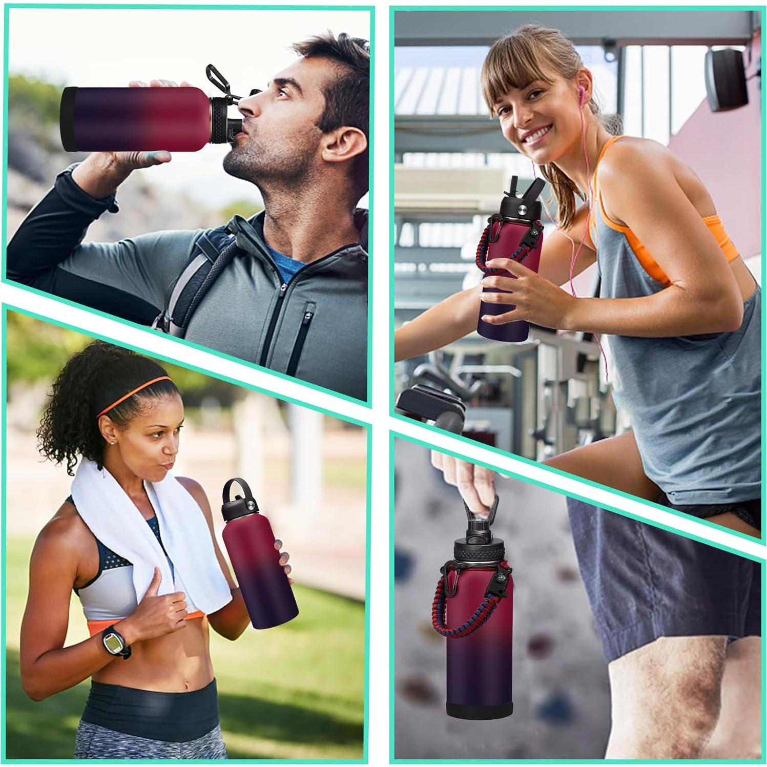 Botella de Agua Aislada DIGJUPER 32 oz con Pajilla y Asa